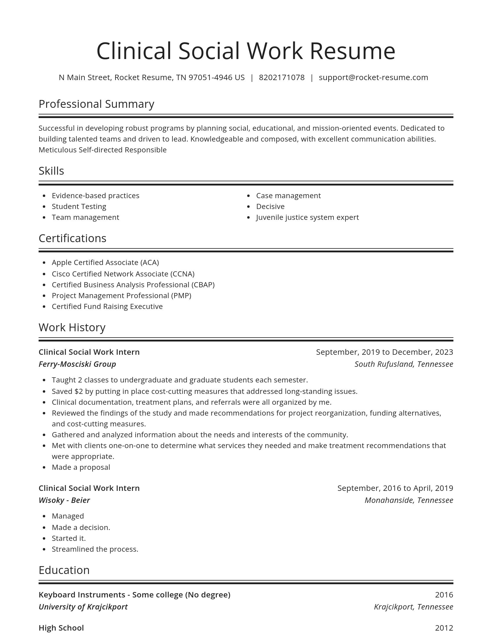 Spotlight resume template