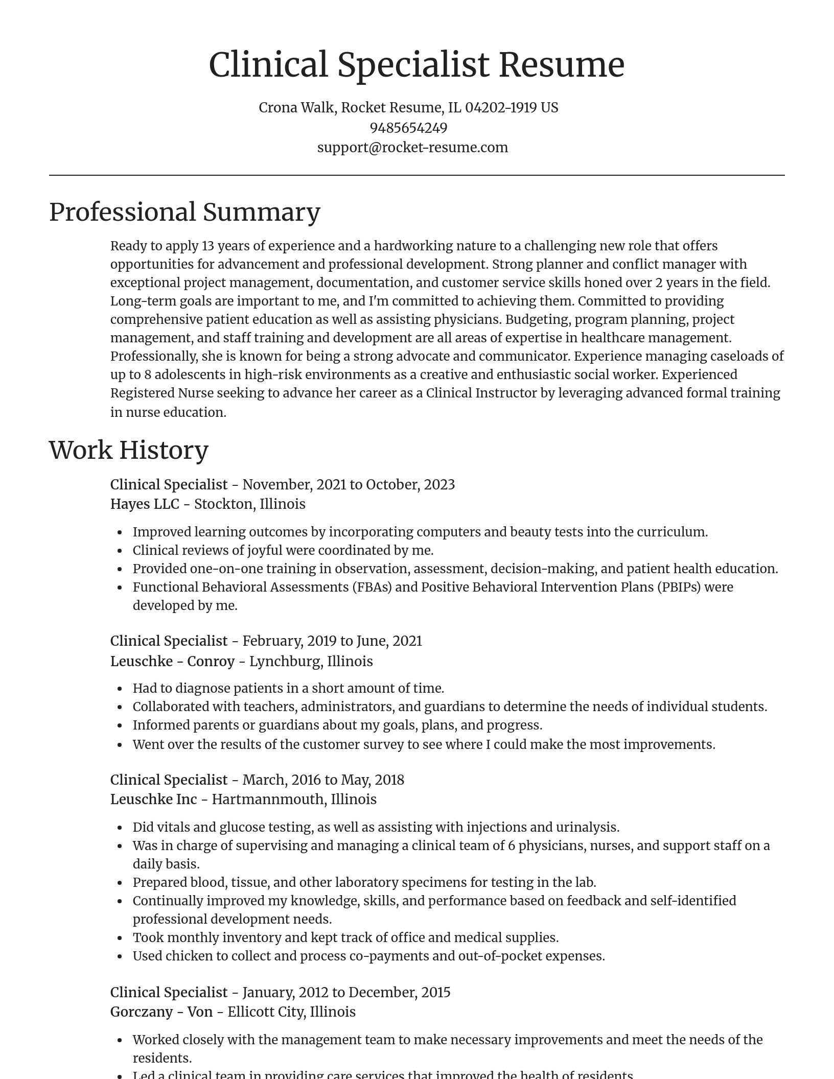 Focal Point resume template