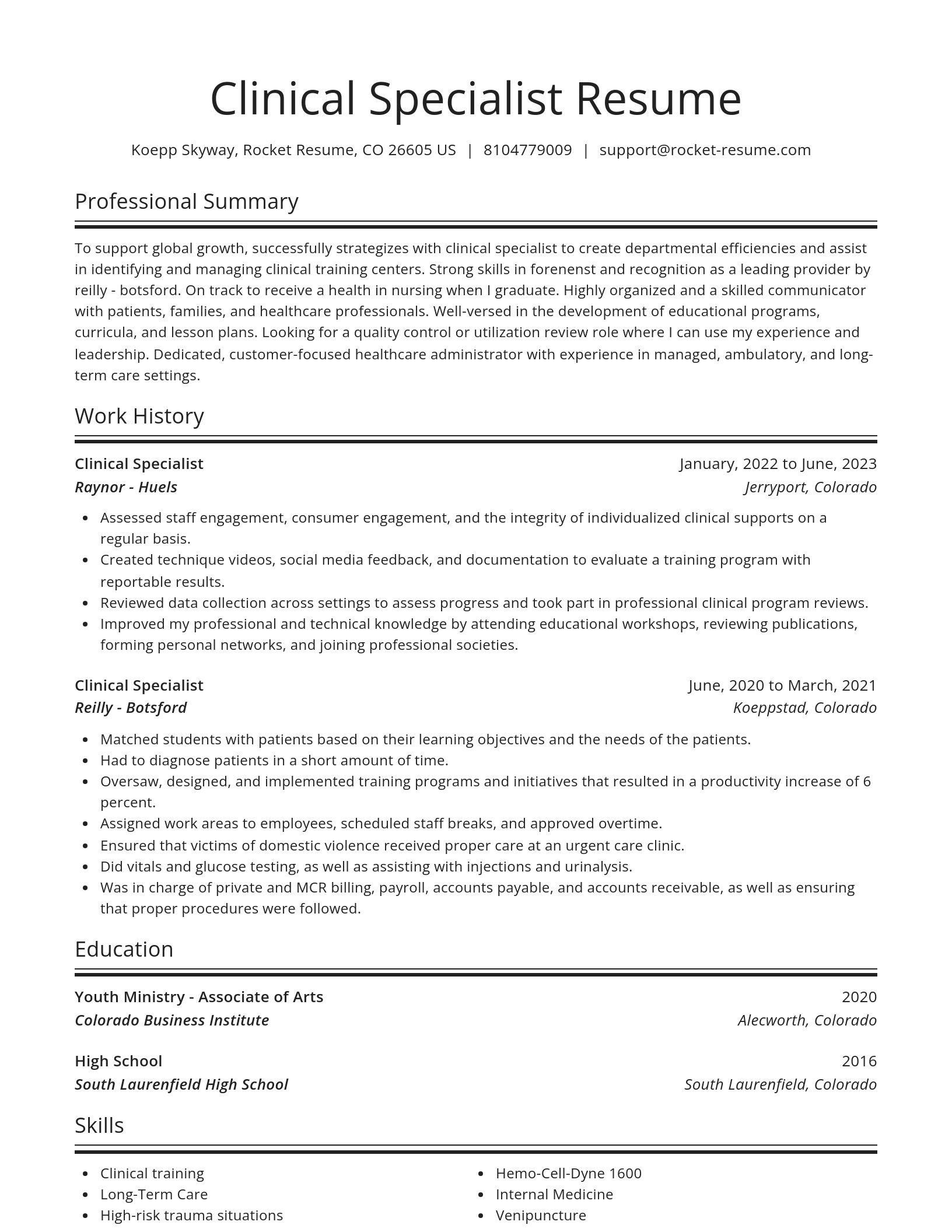 Spotlight resume template