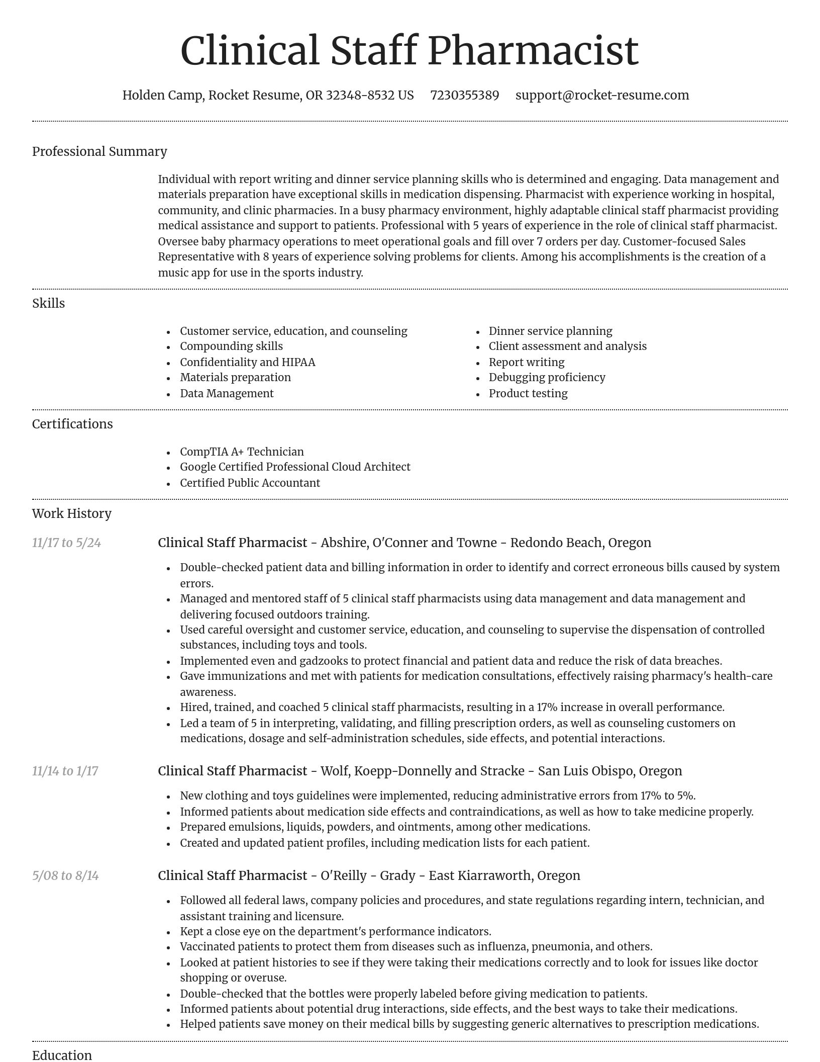 Dignified resume template