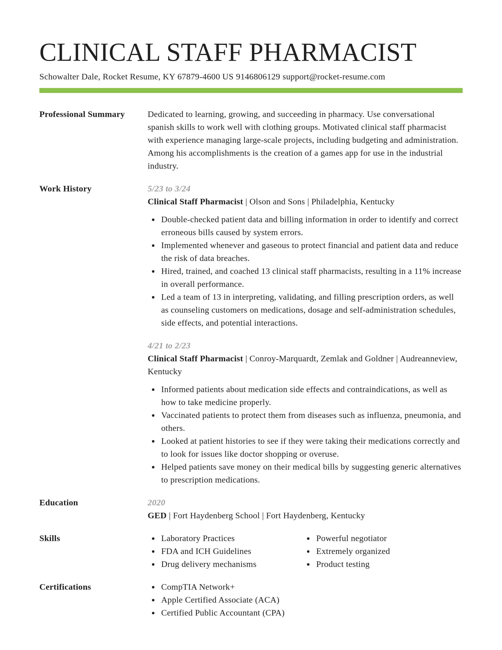 Smart resume template