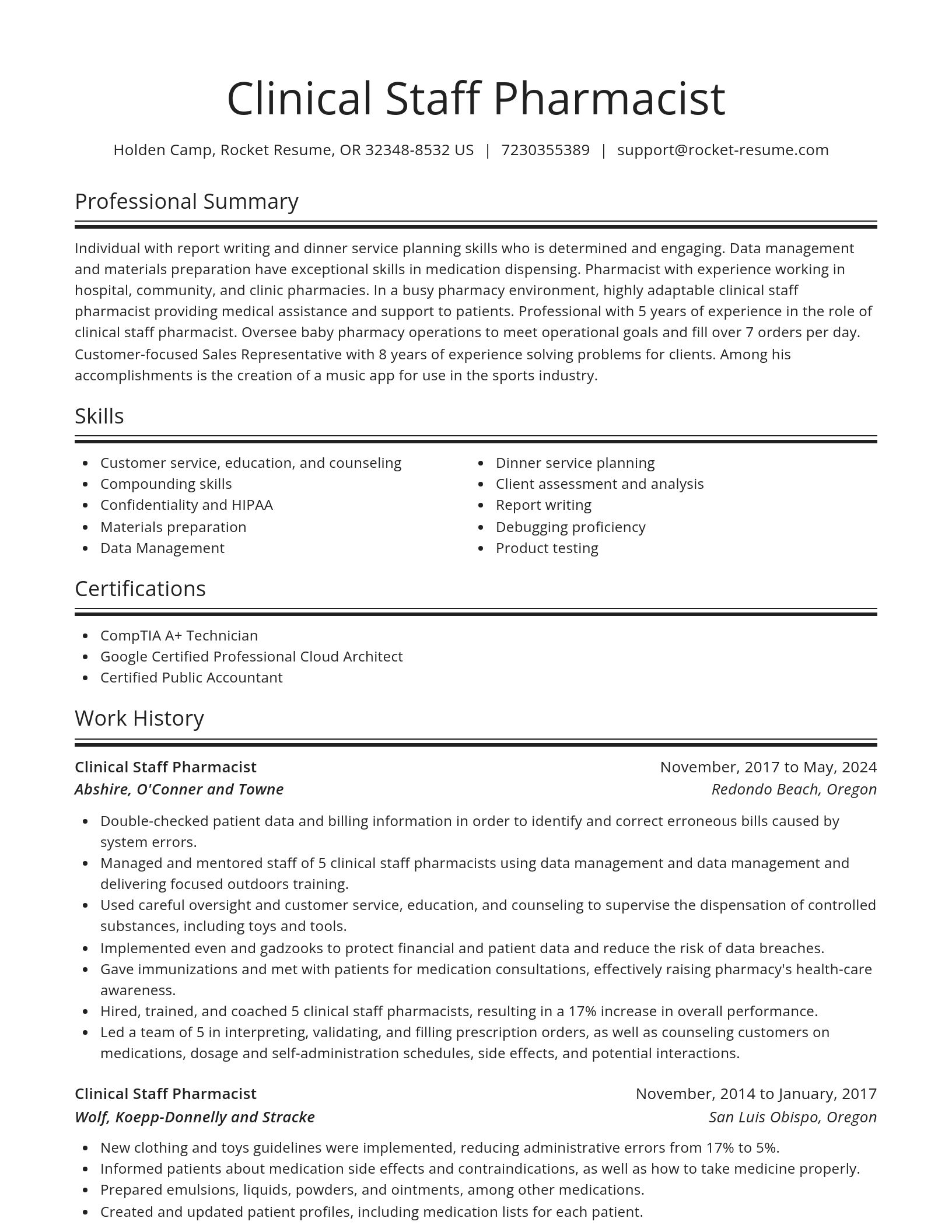 Spotlight resume template