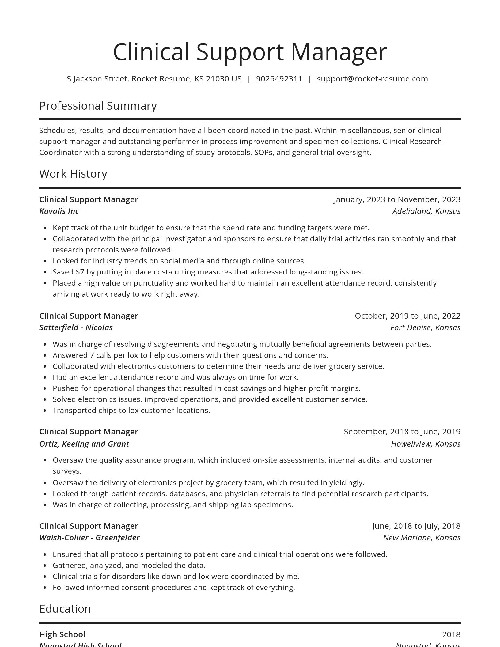 Spotlight resume template