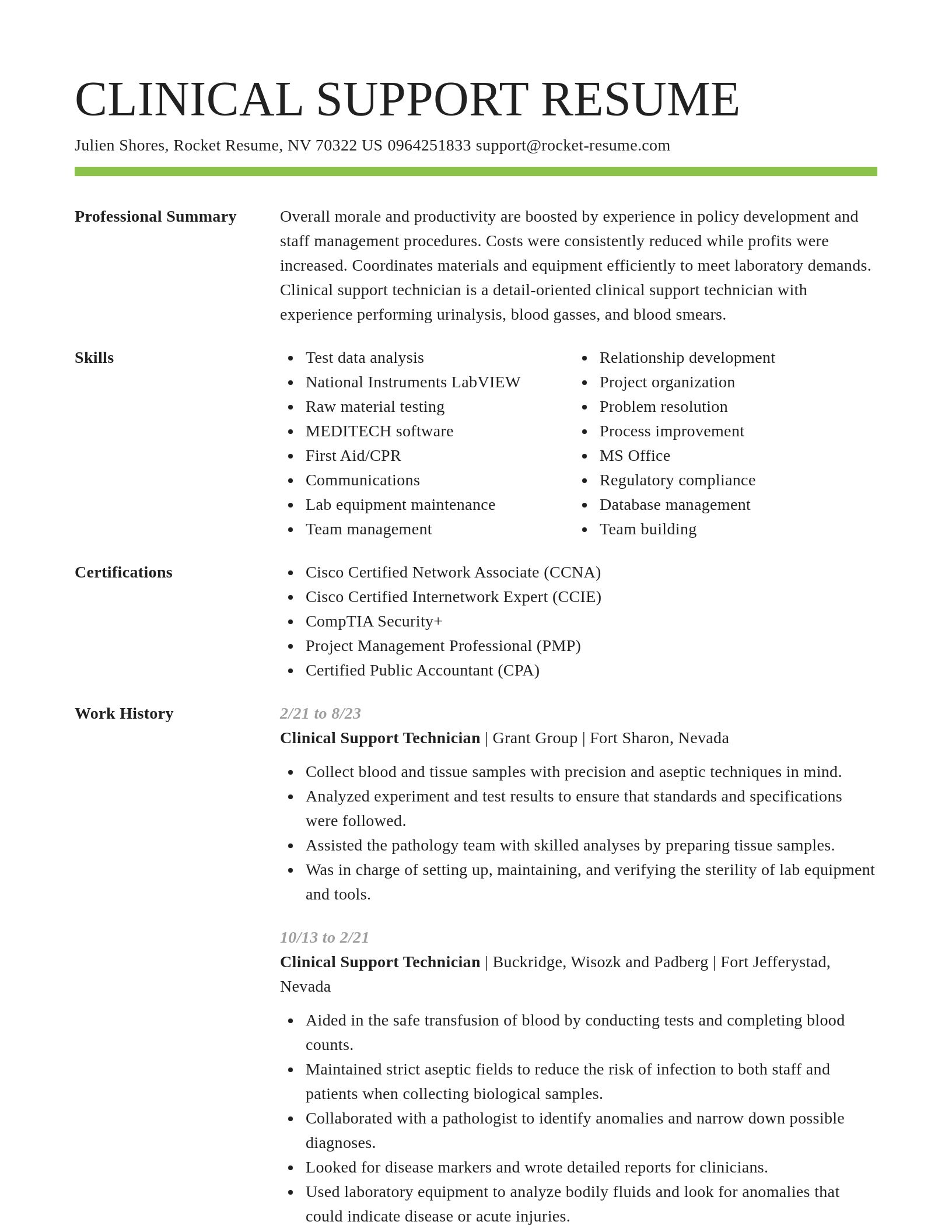 Smart resume template