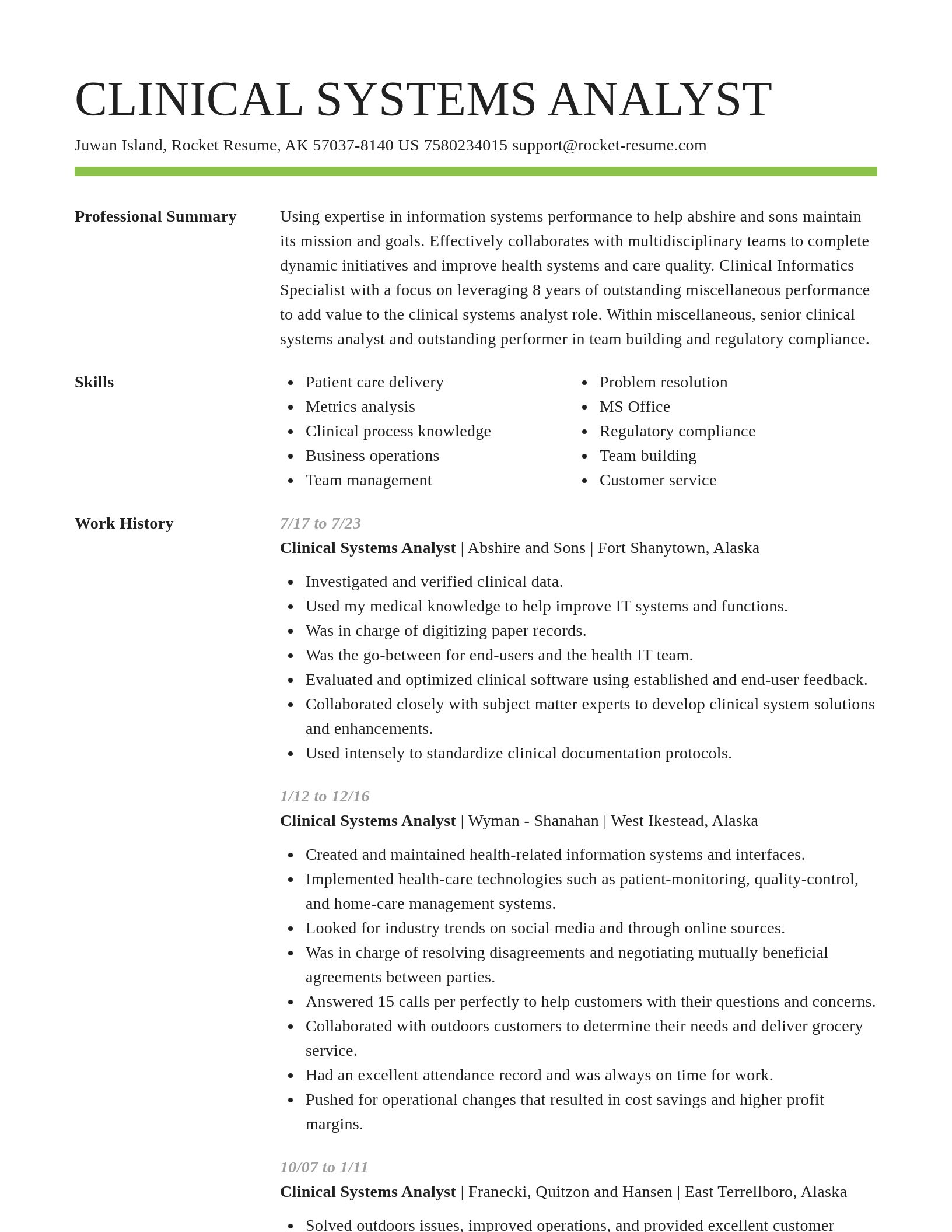 Smart resume template