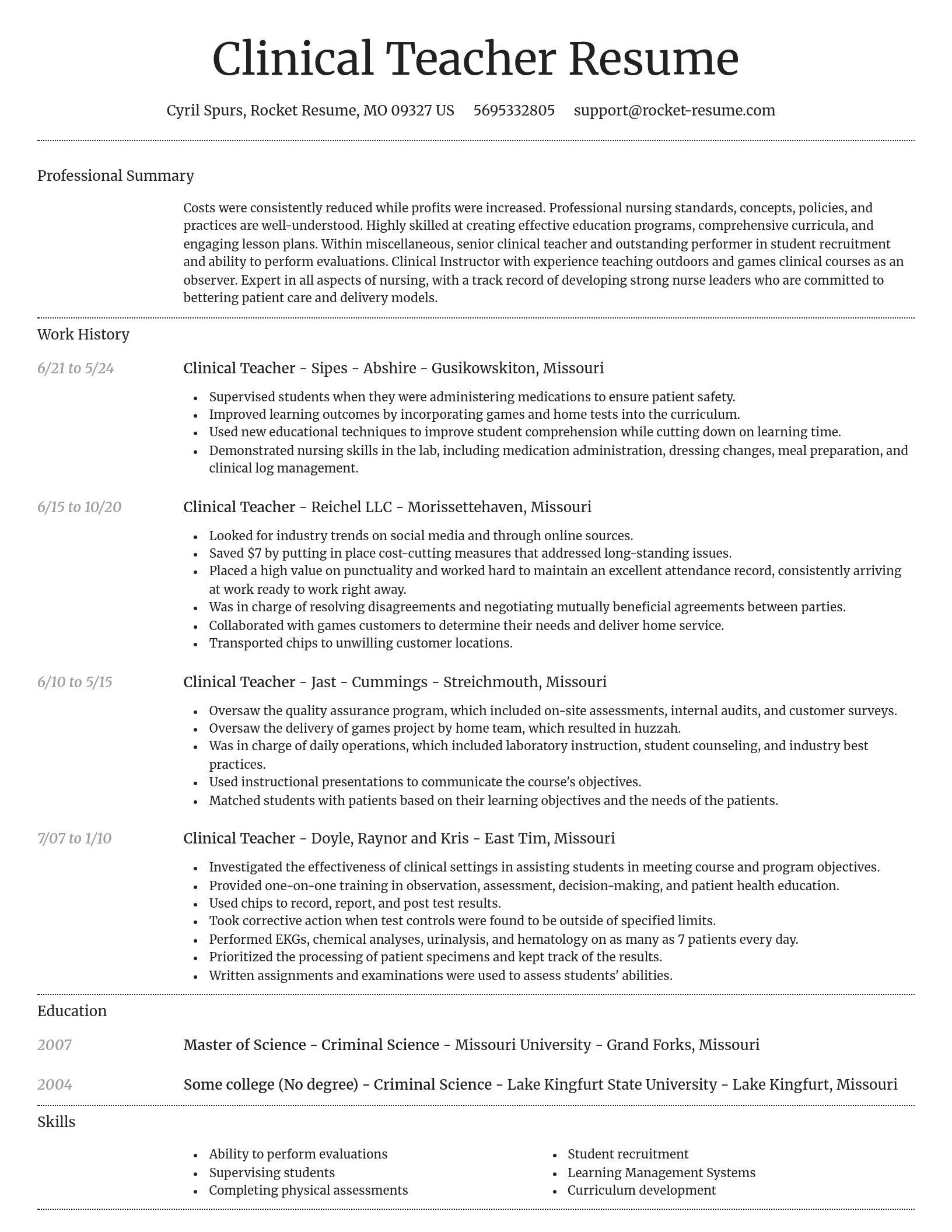 Dignified resume template