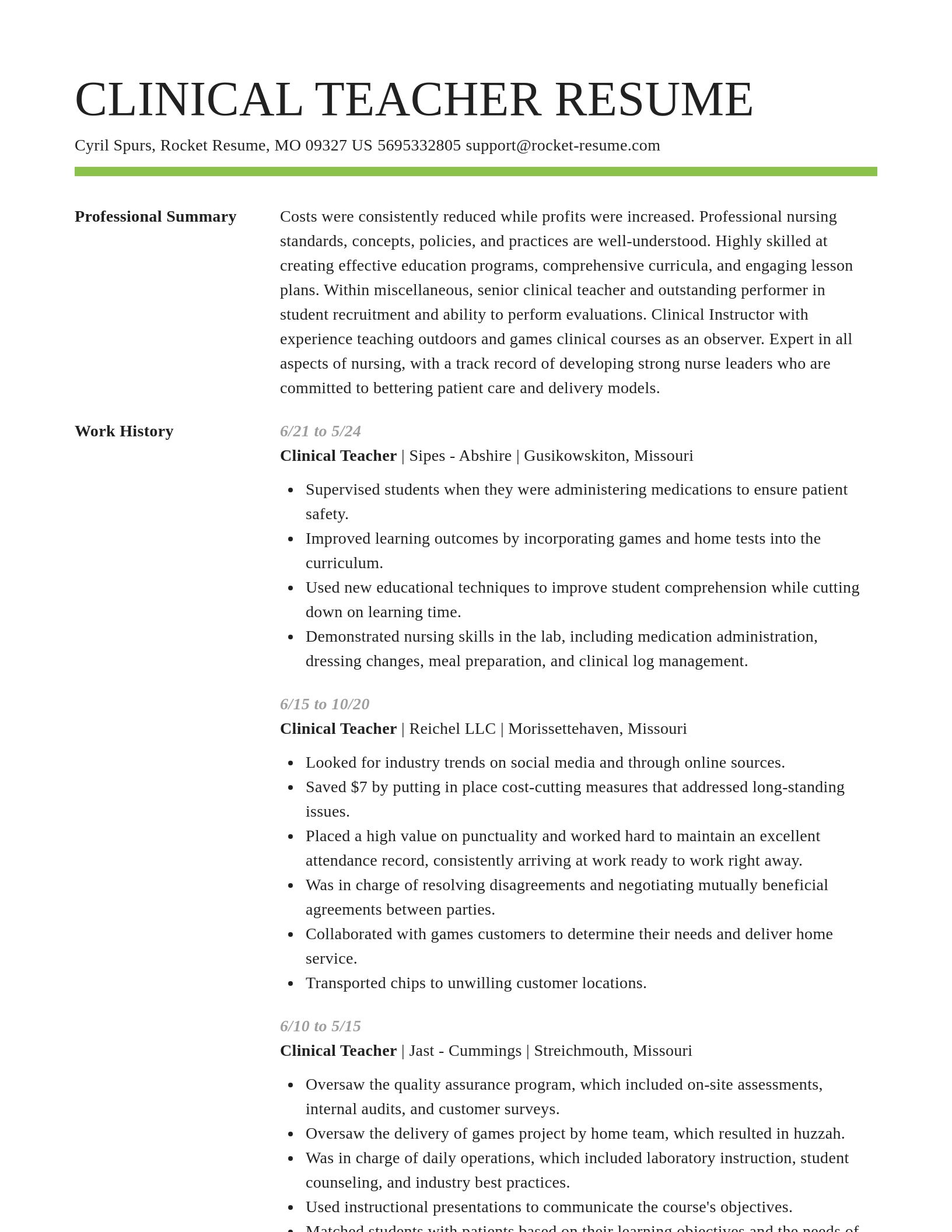 Smart resume template