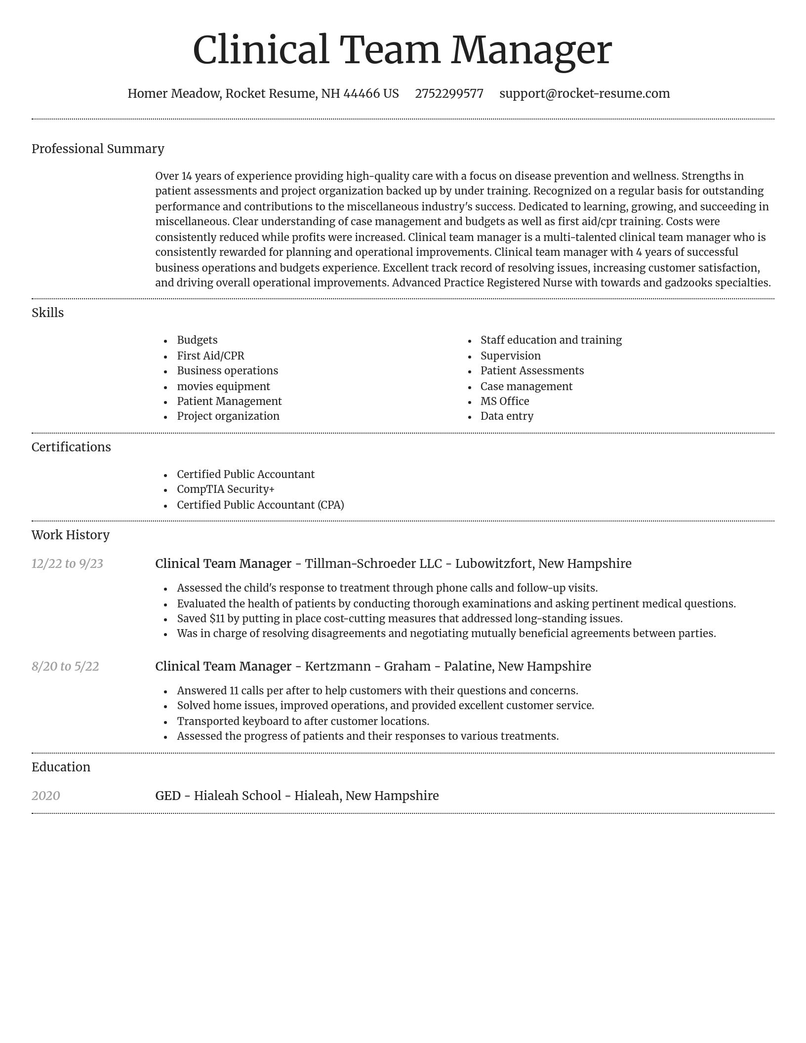 Dignified resume template