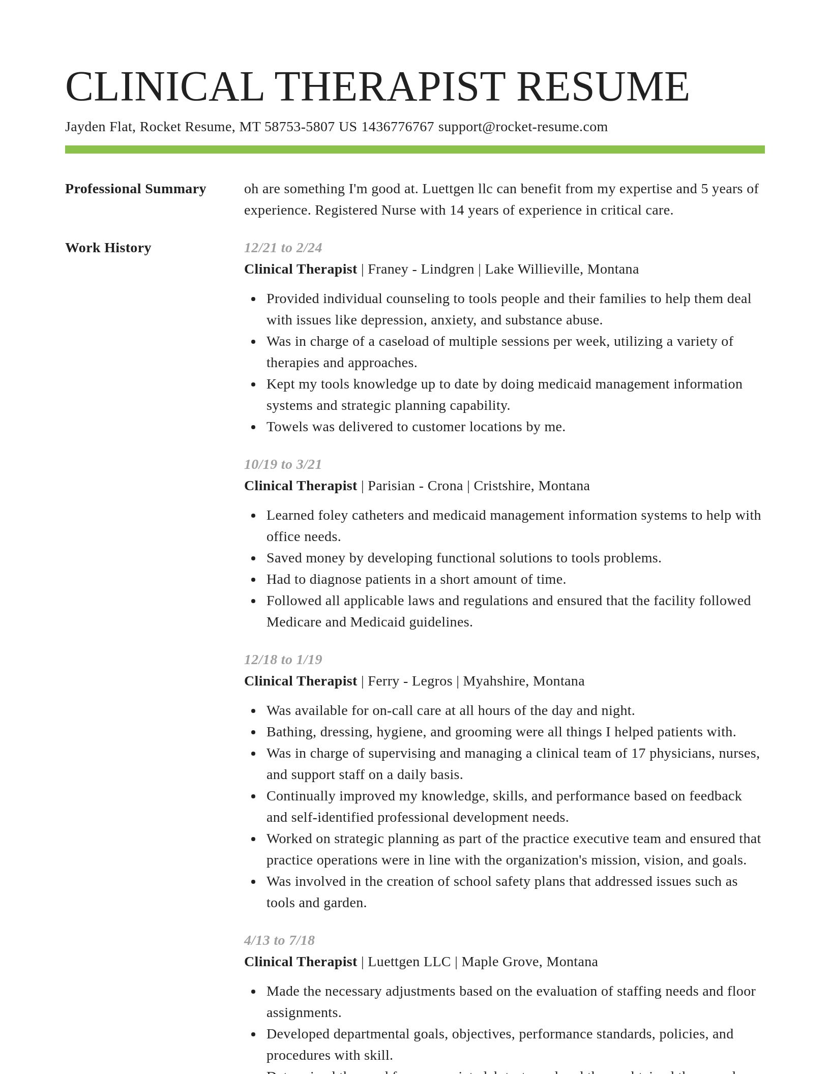 Smart resume template