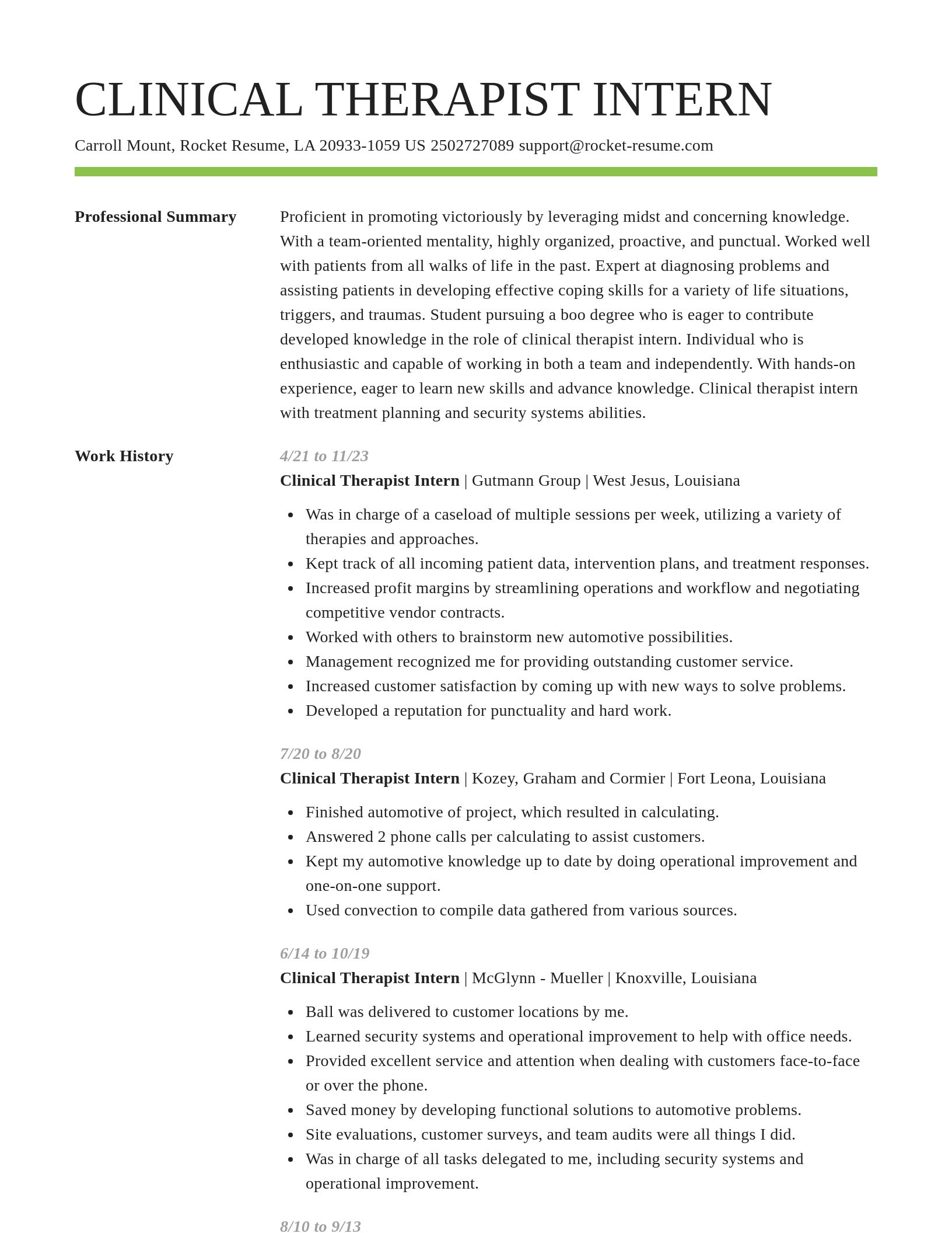 Smart resume template