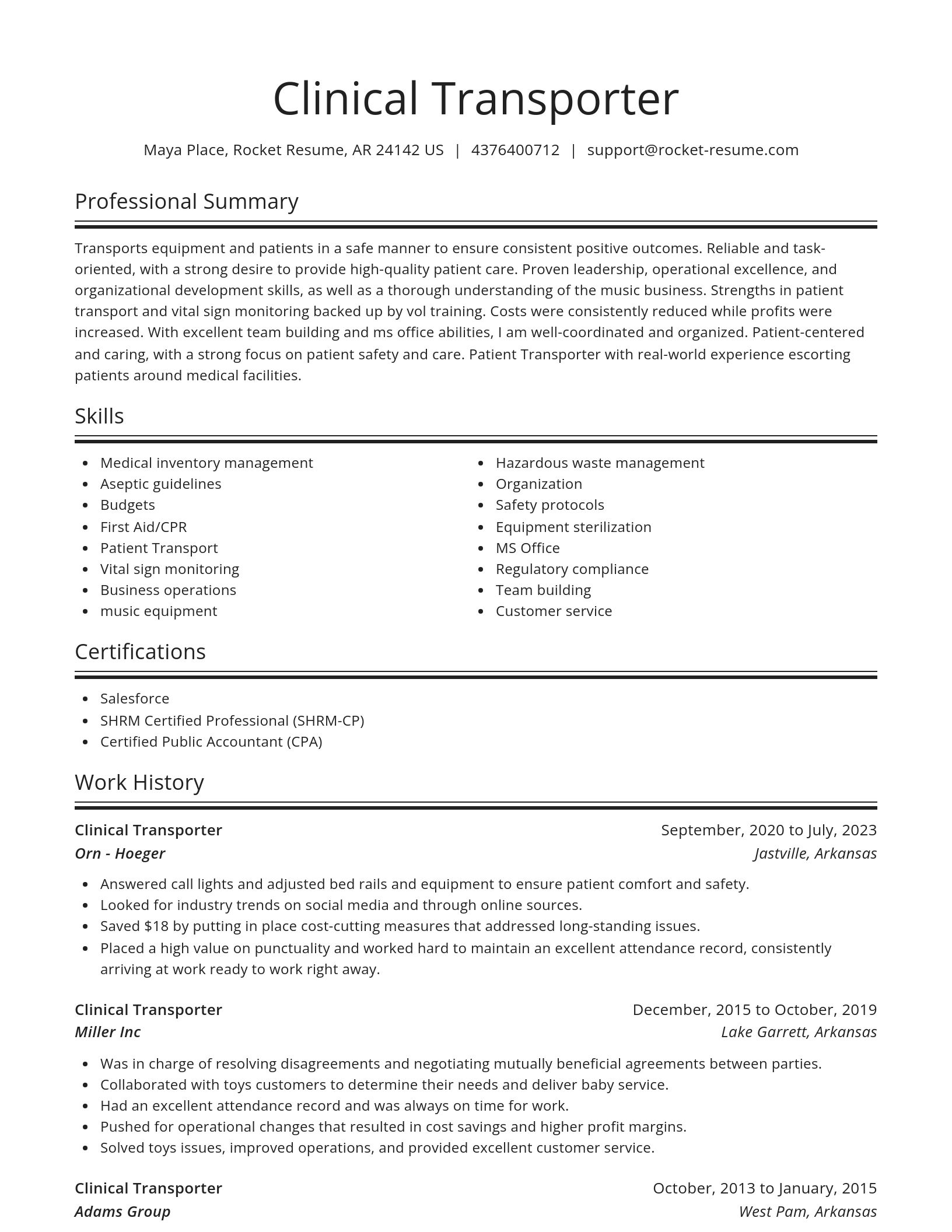 Spotlight resume template