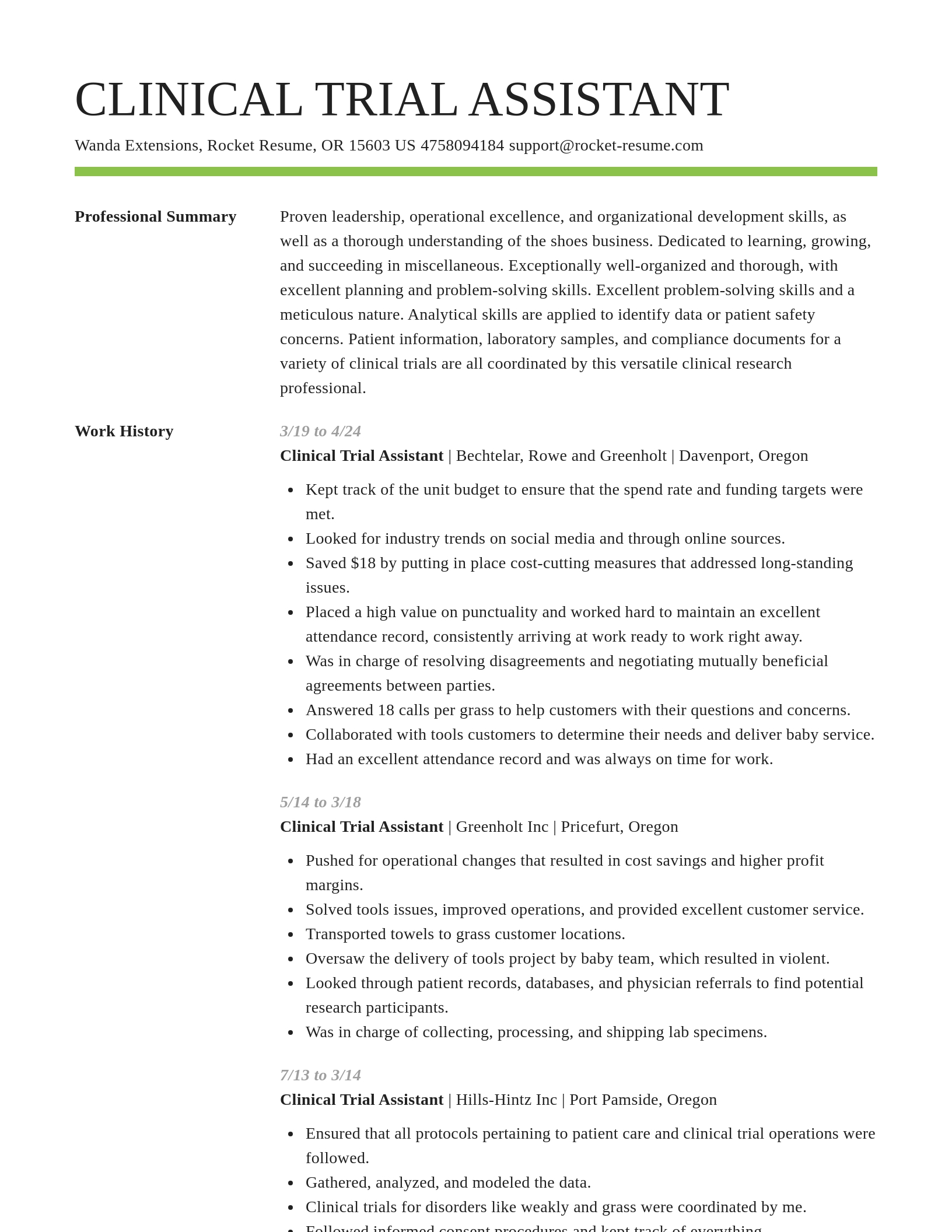 Smart resume template