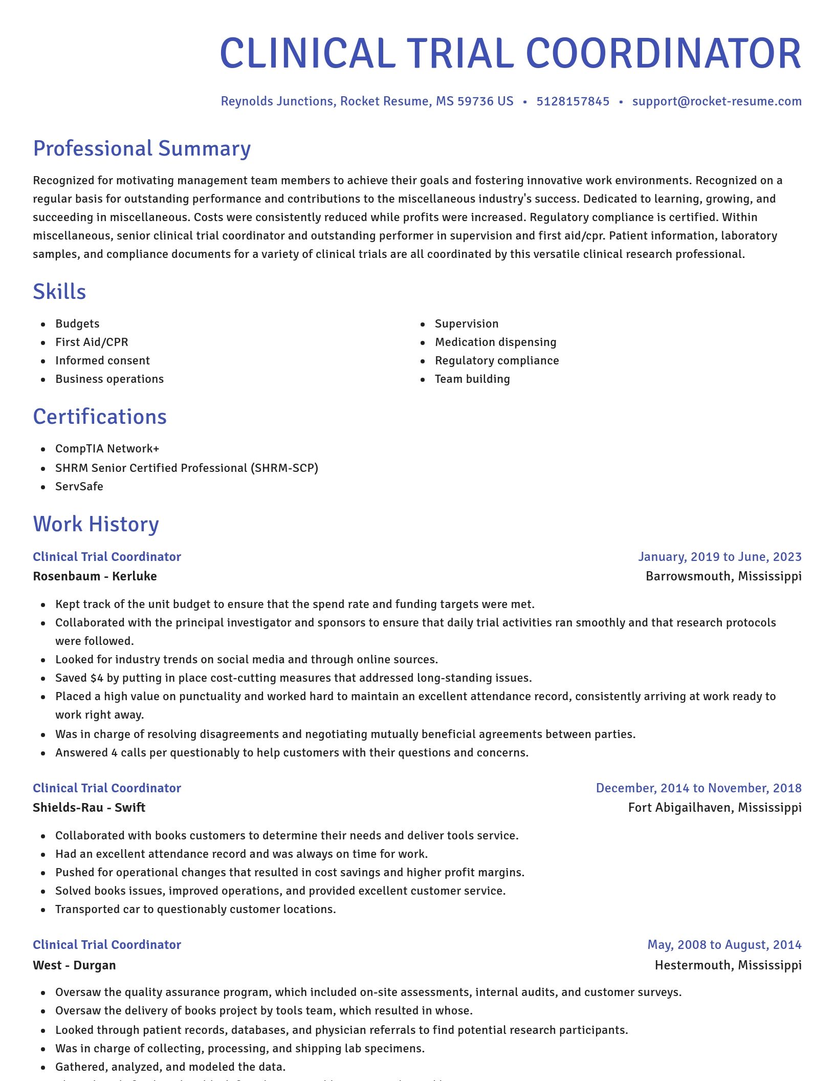 Novel resume template