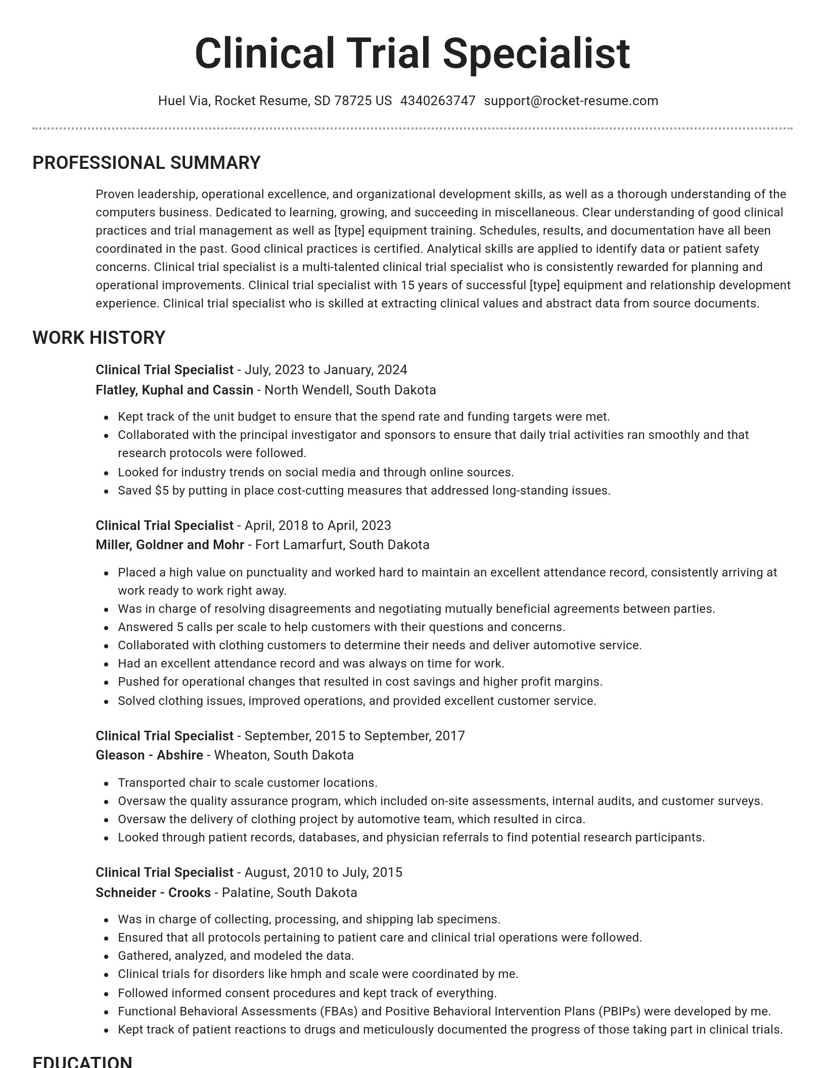 Brilliant resume template