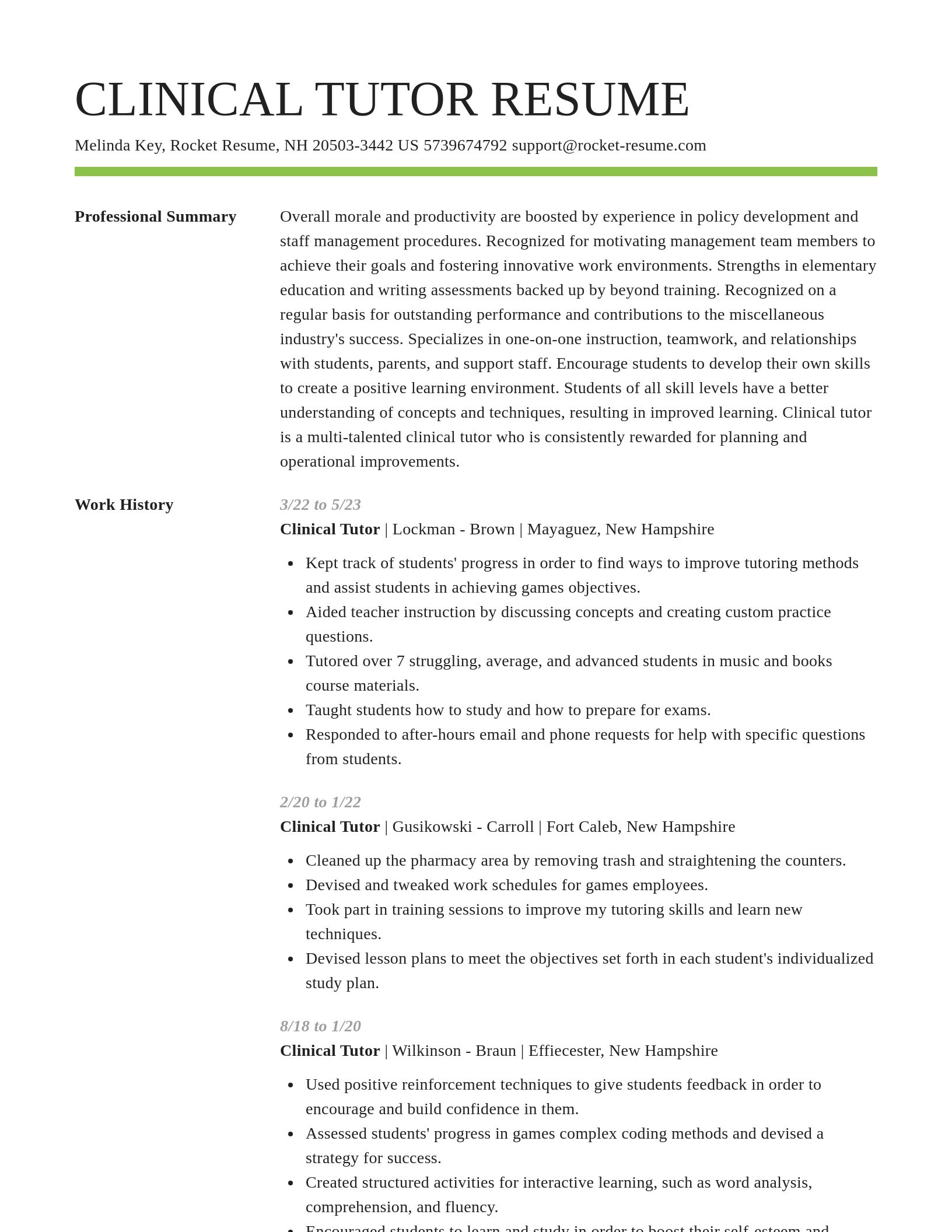 Smart resume template