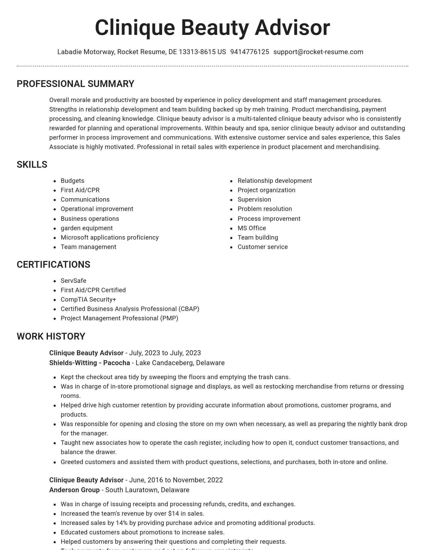 Brilliant resume template