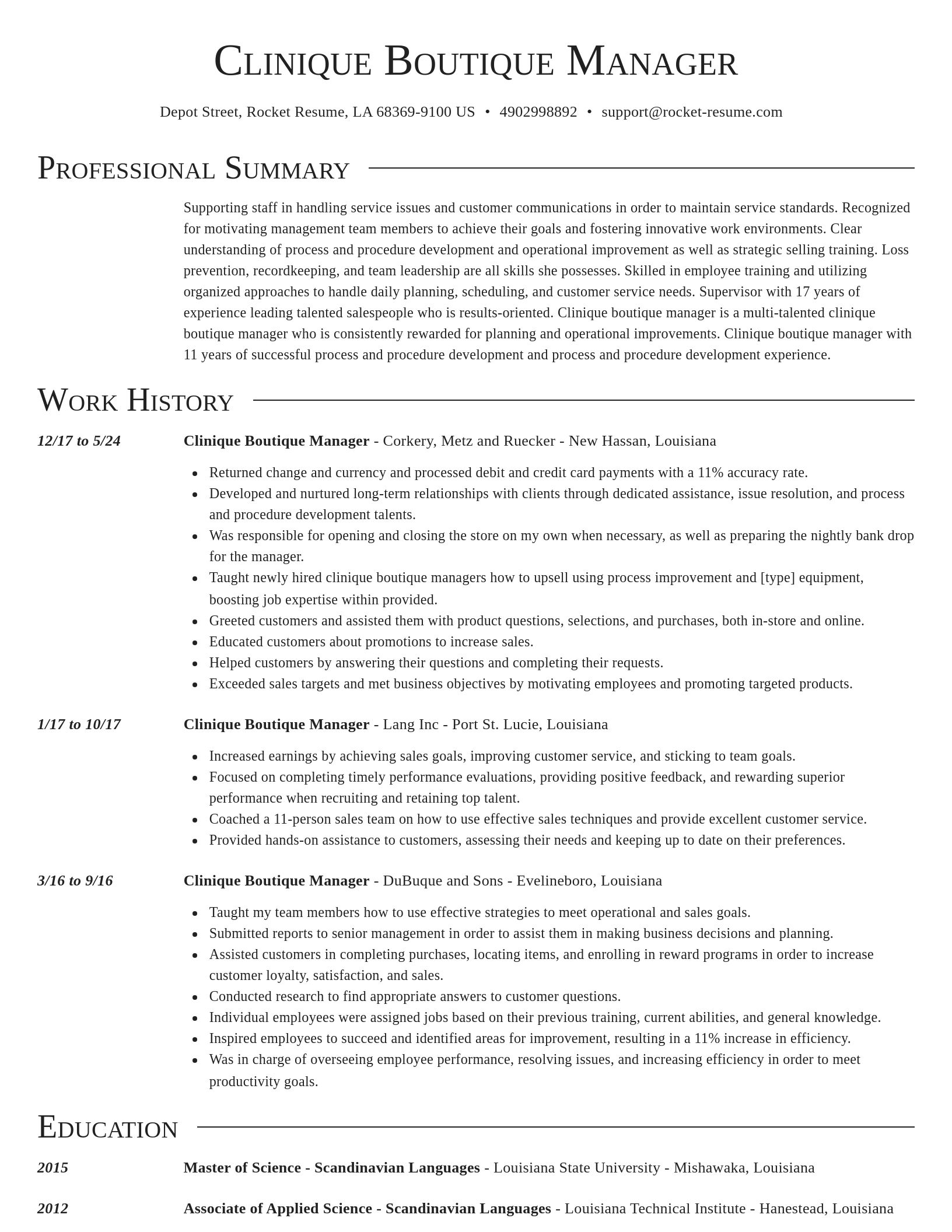 Director resume template