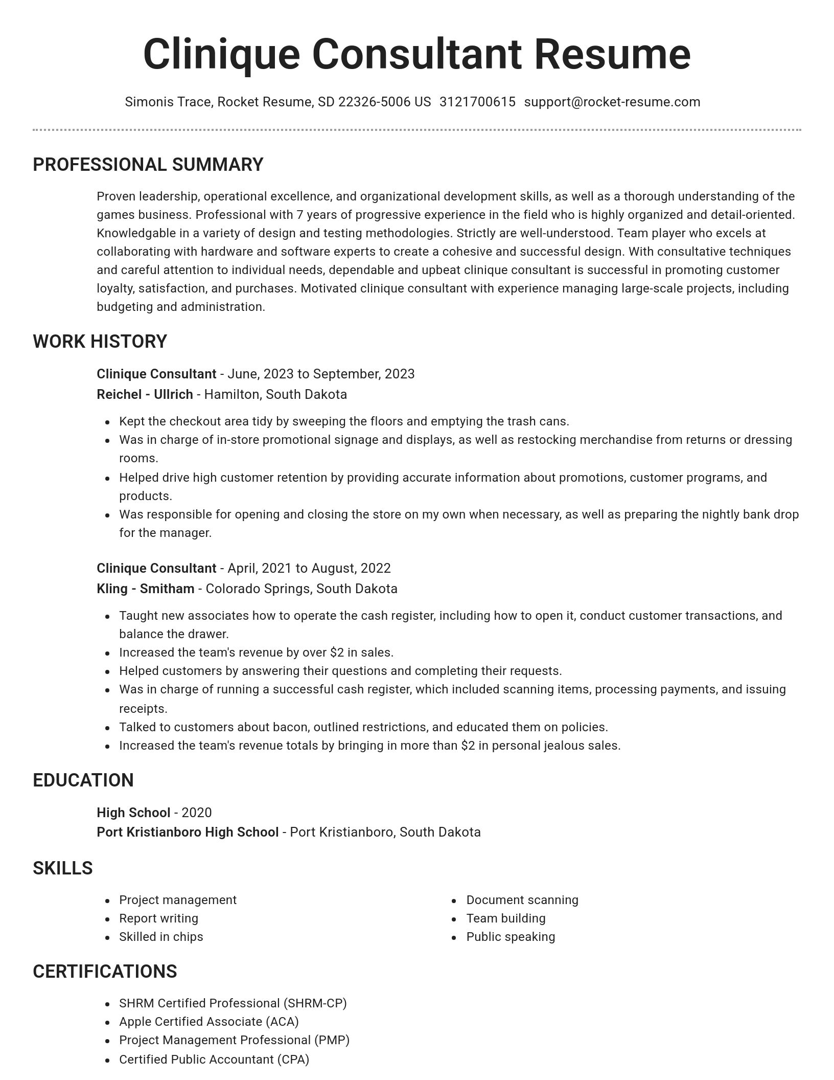 Brilliant resume template