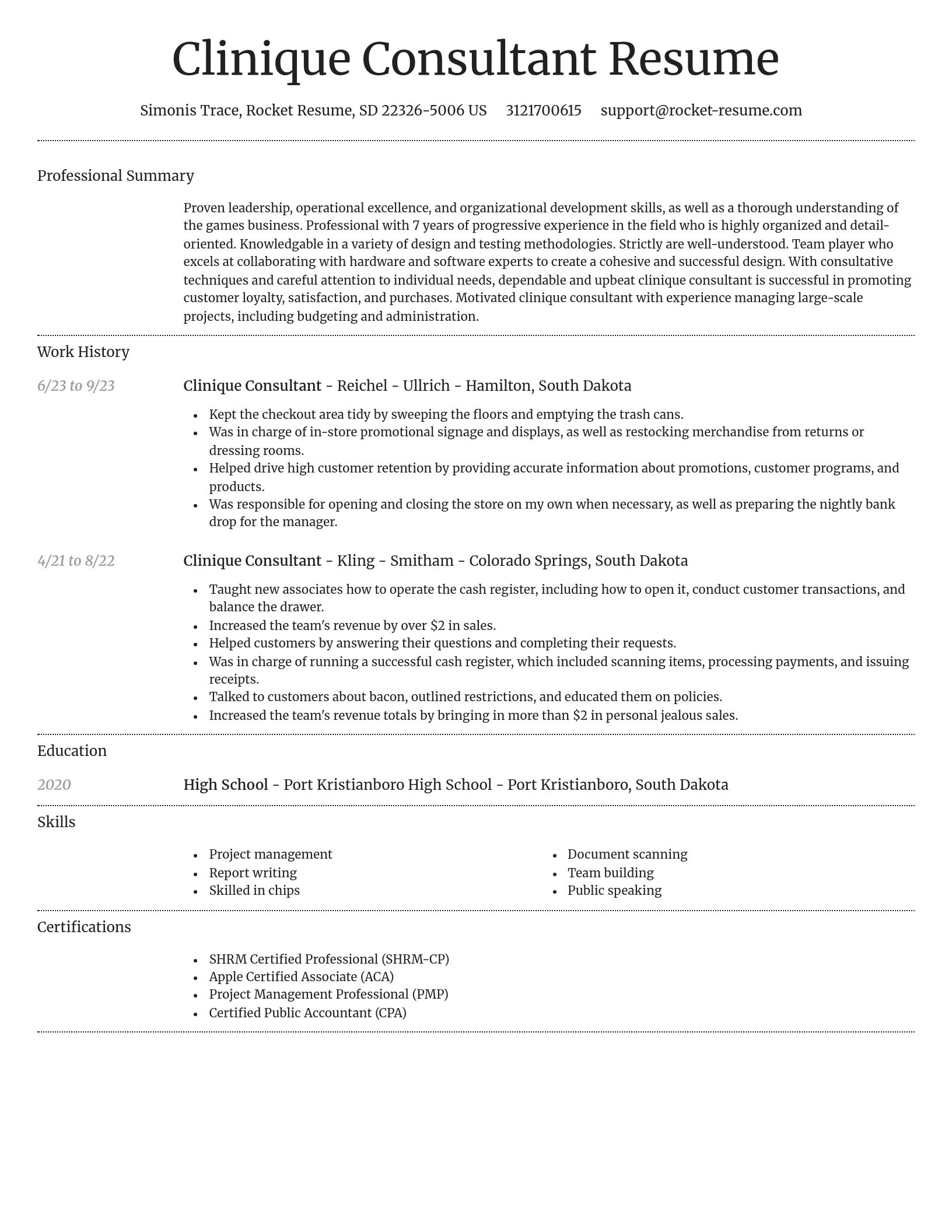 Dignified resume template