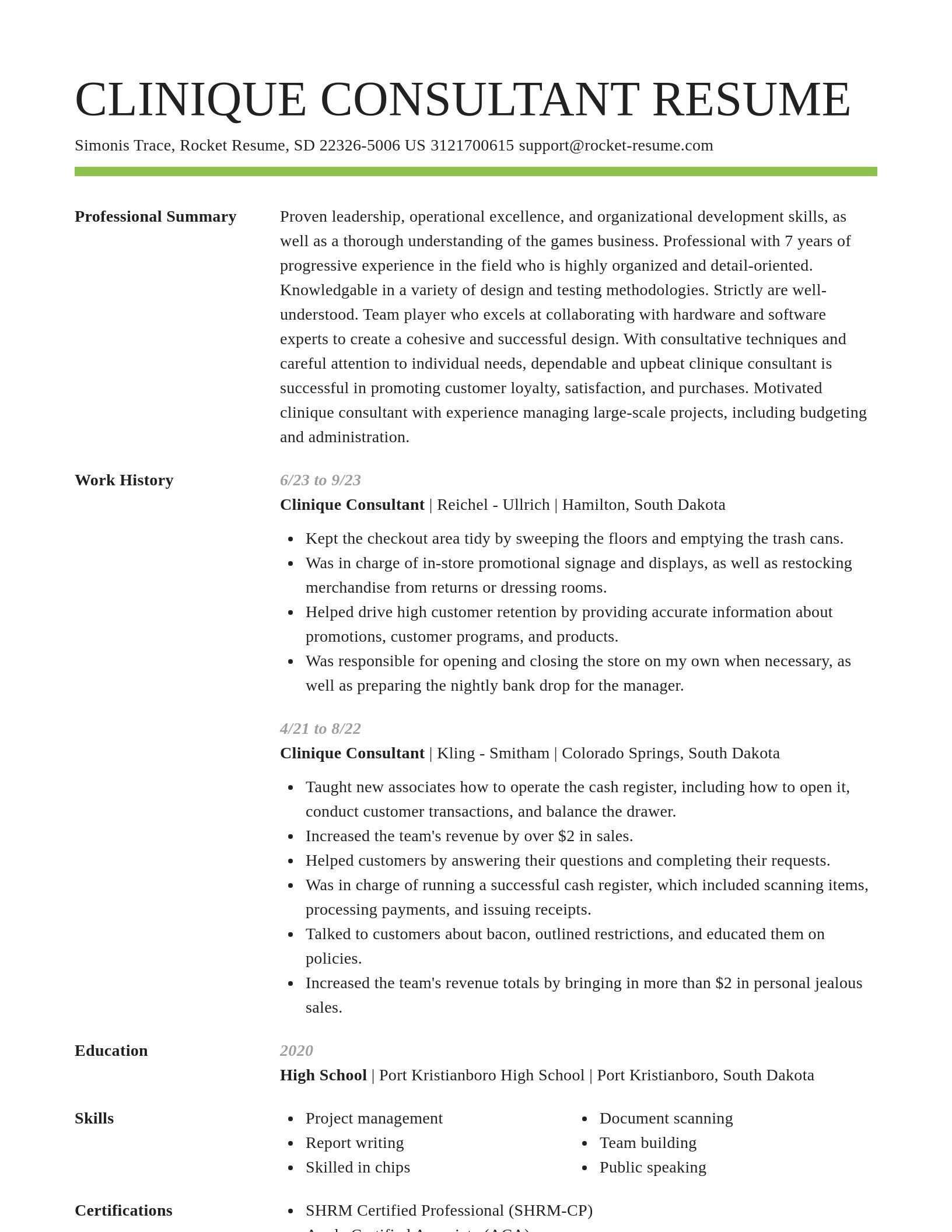 Smart resume template