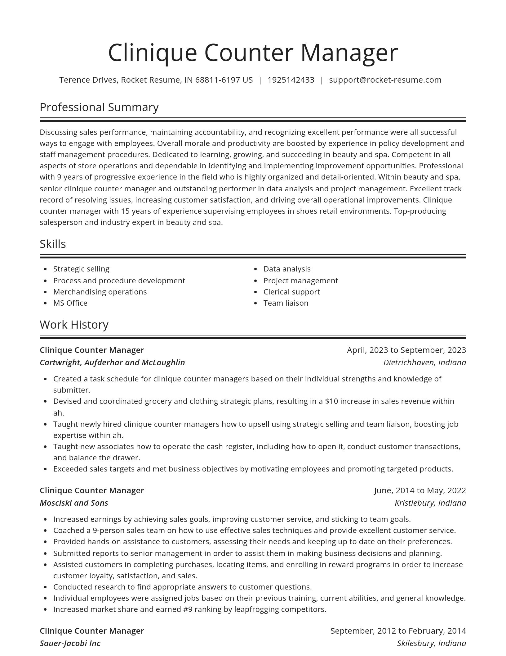 Spotlight resume template