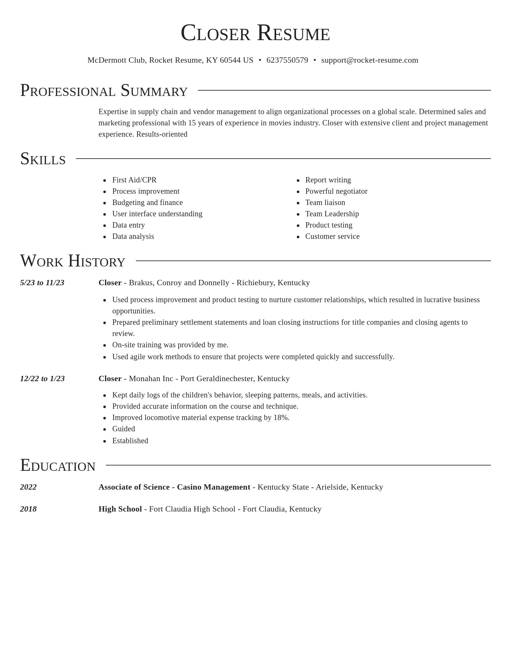 Director resume template
