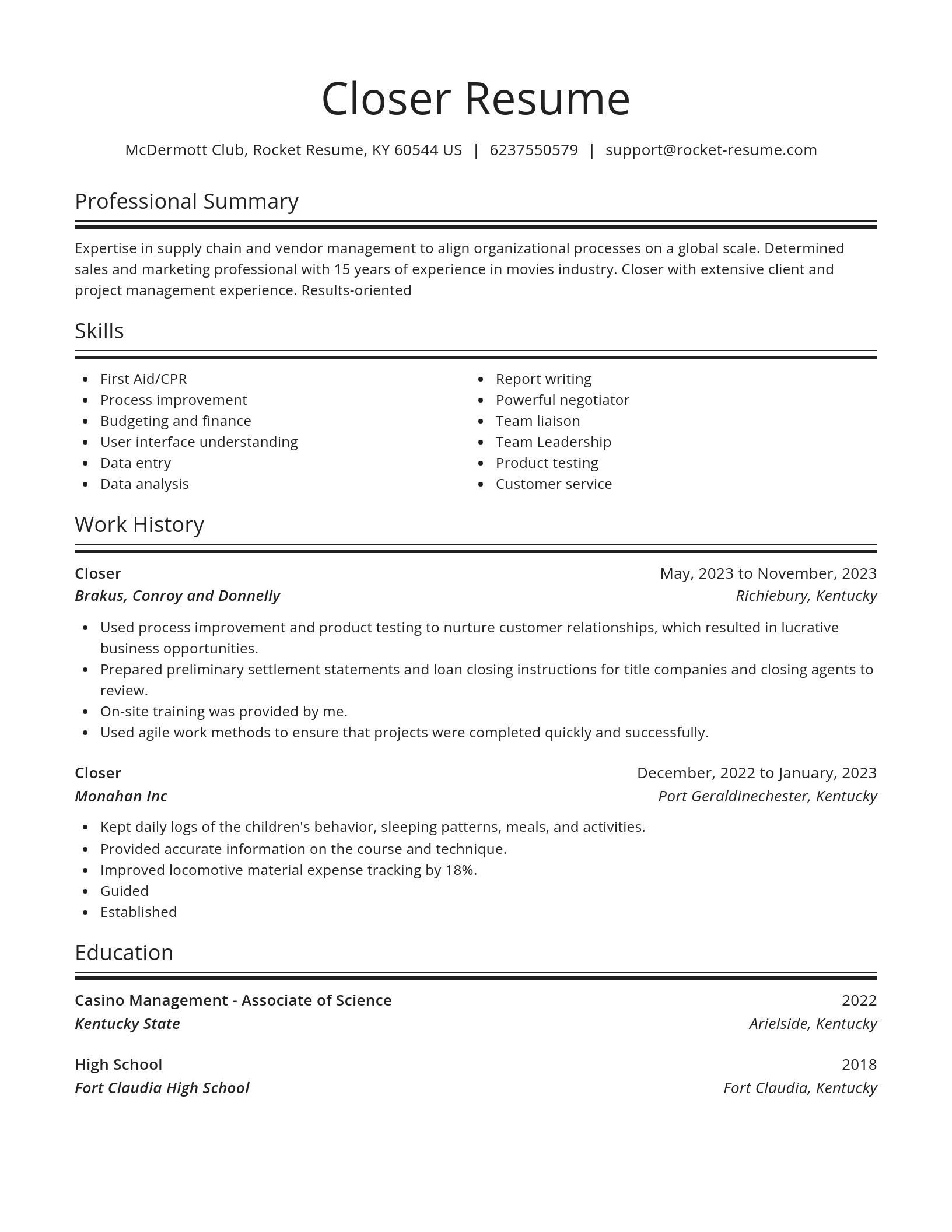 Spotlight resume template