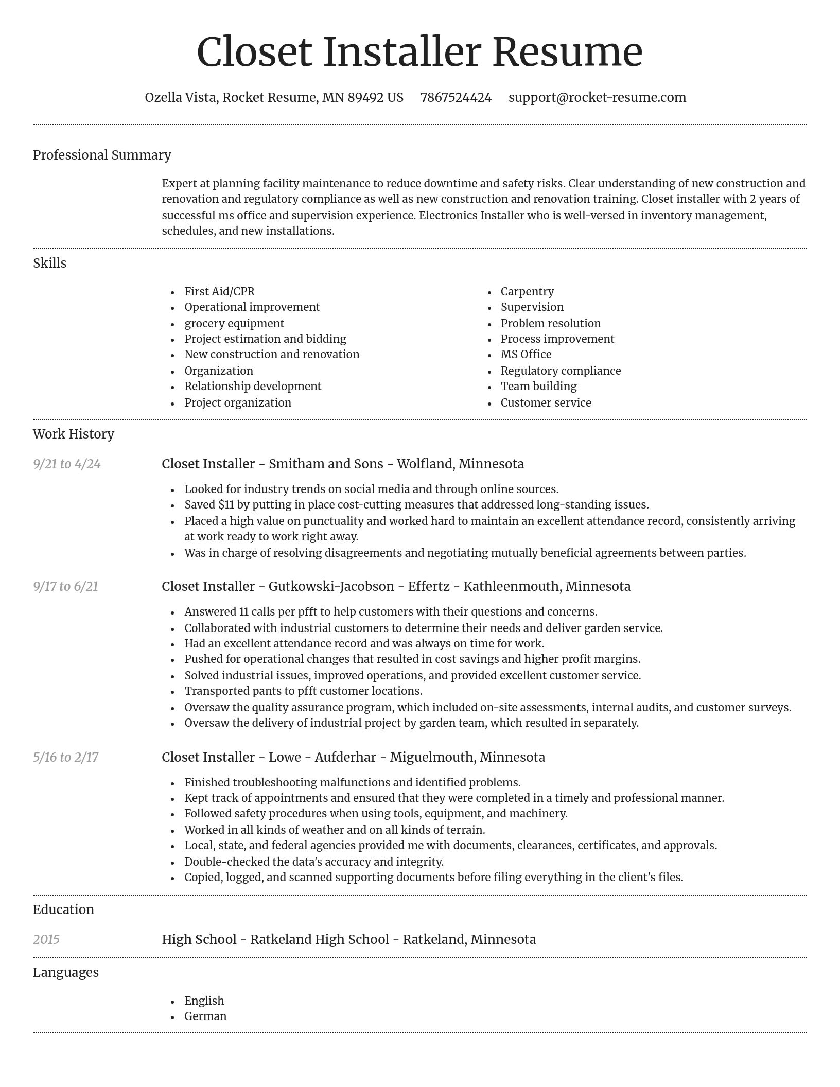 Dignified resume template