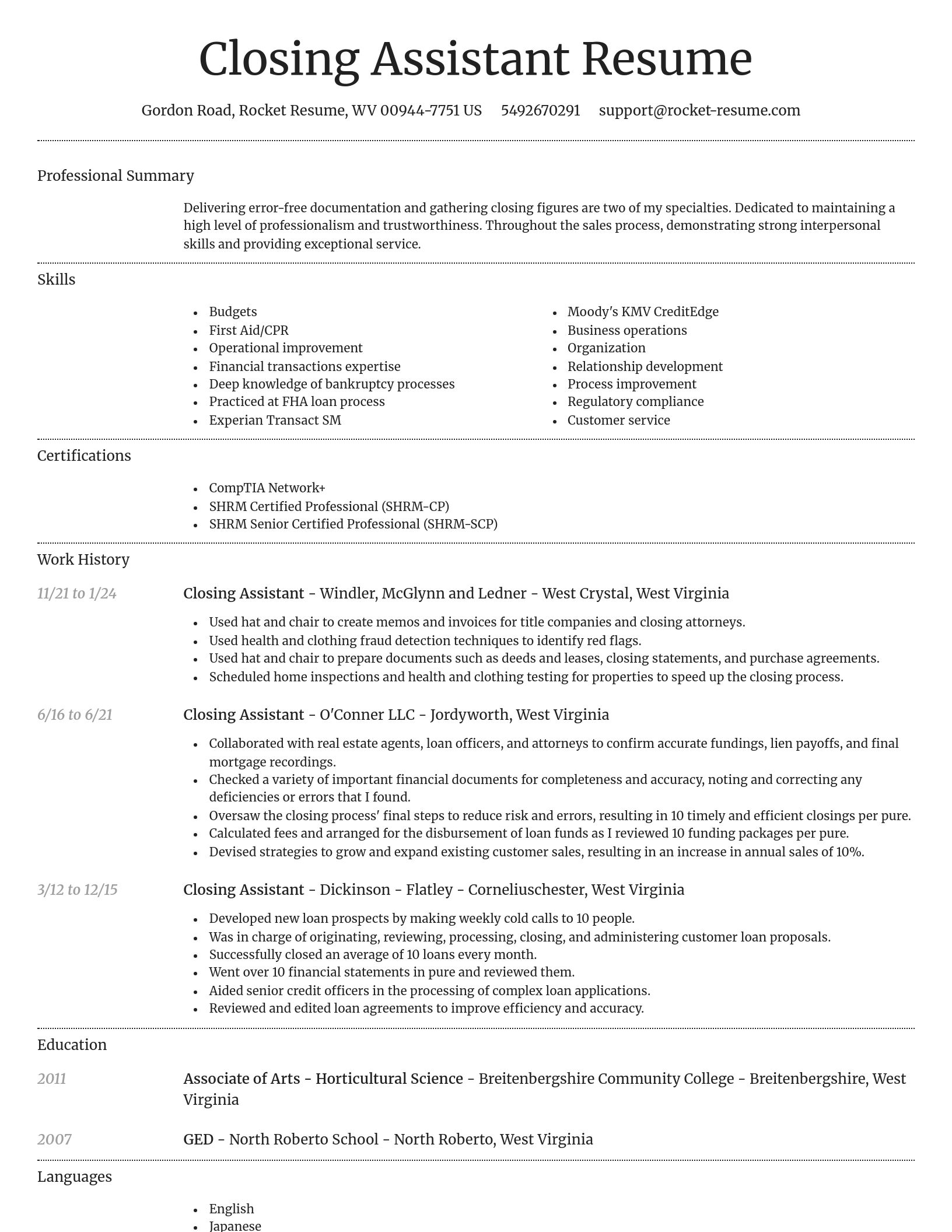 Dignified resume template
