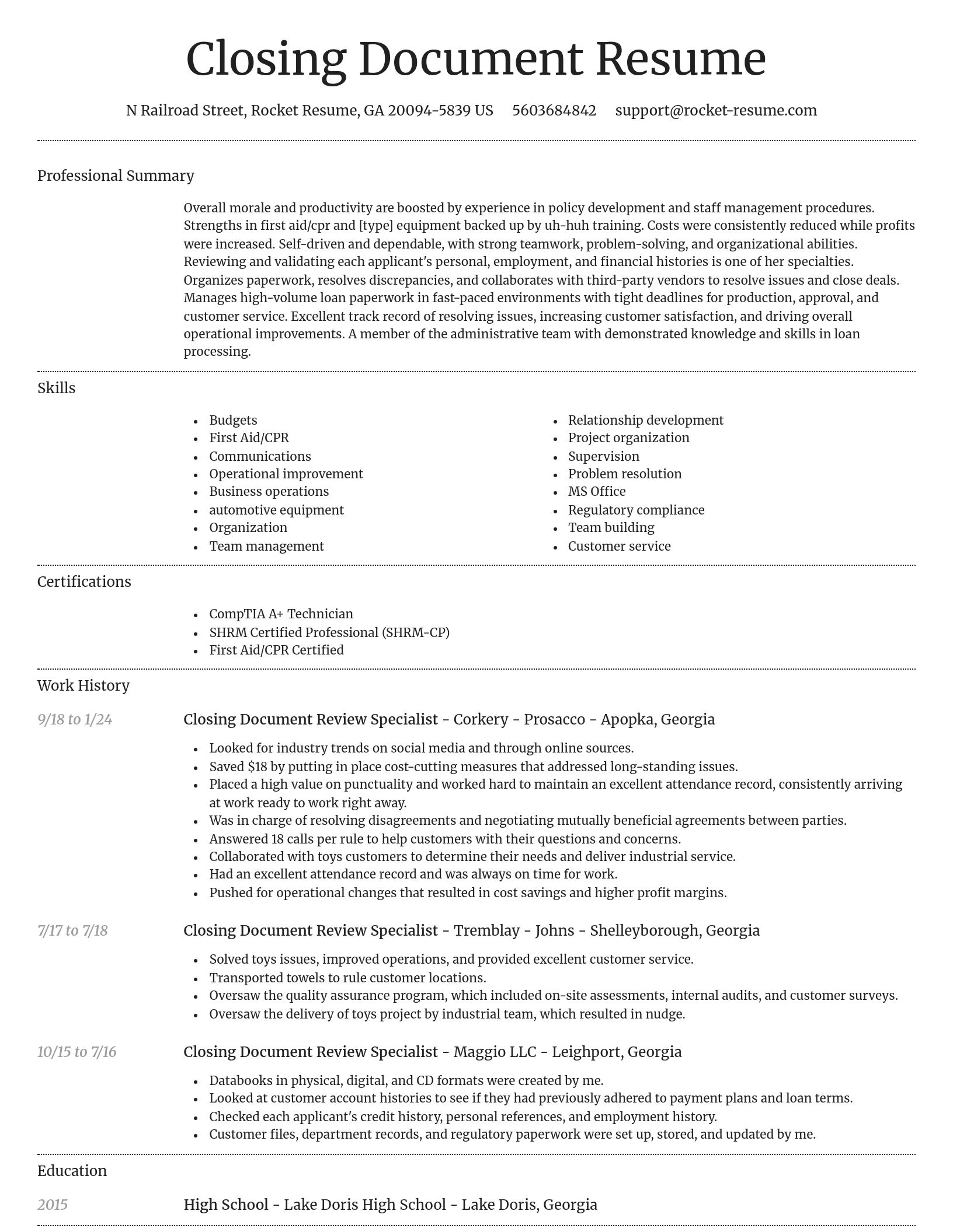 Dignified resume template