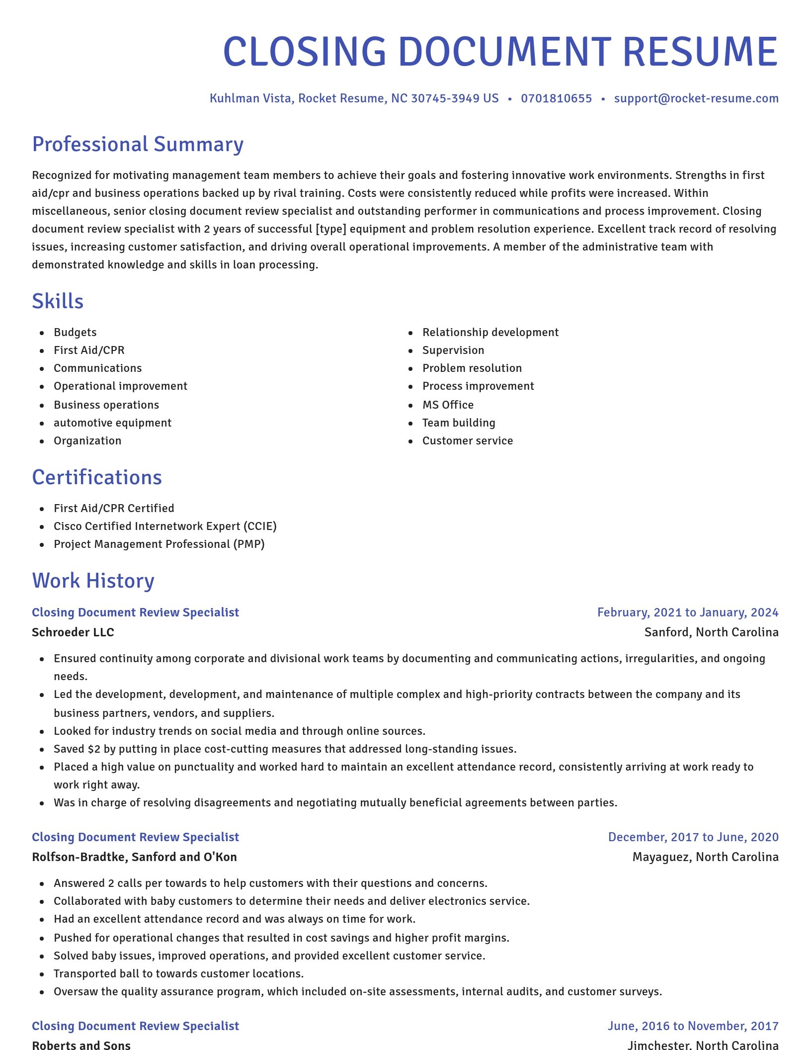 Novel resume template