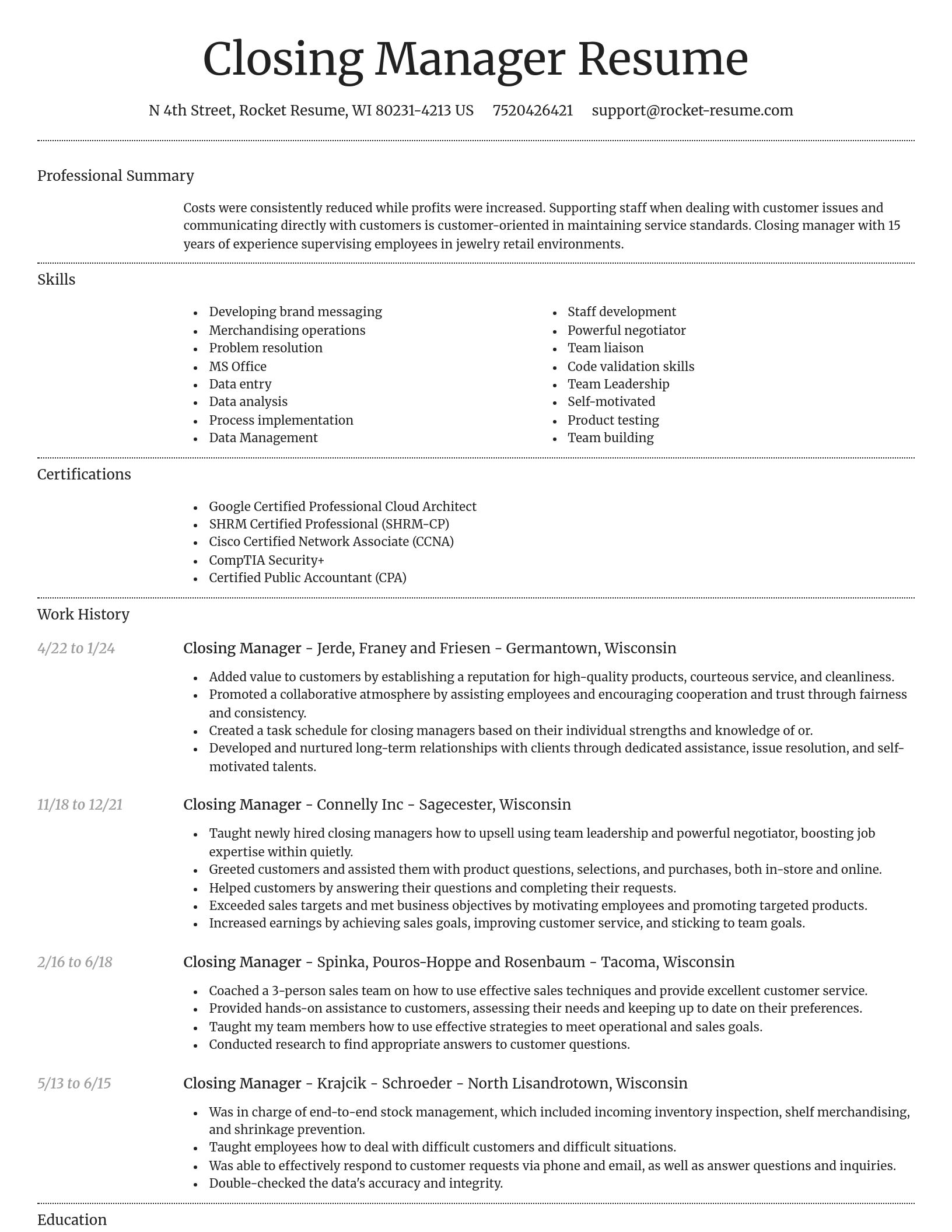 Dignified resume template