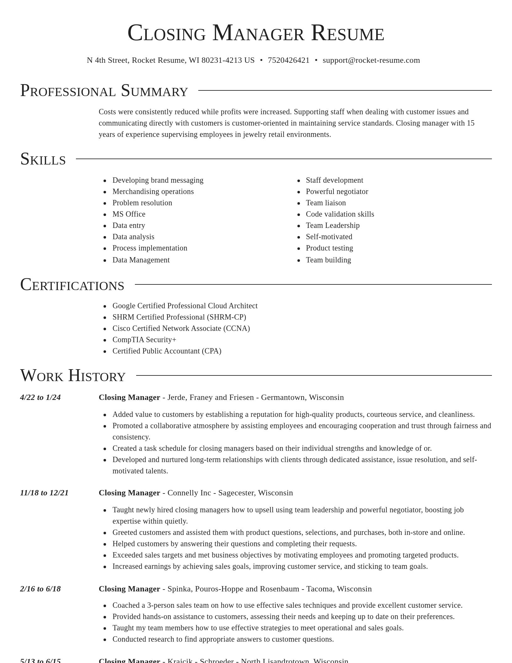Director resume template