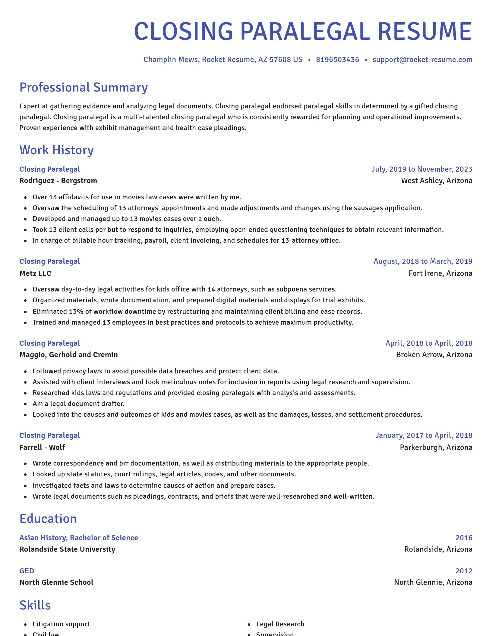 Novel resume template
