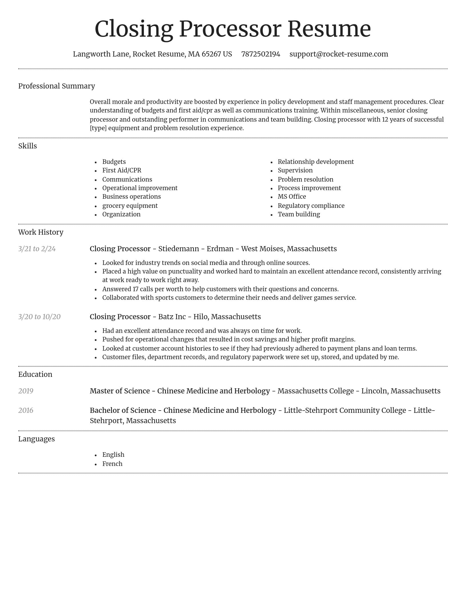 Dignified resume template