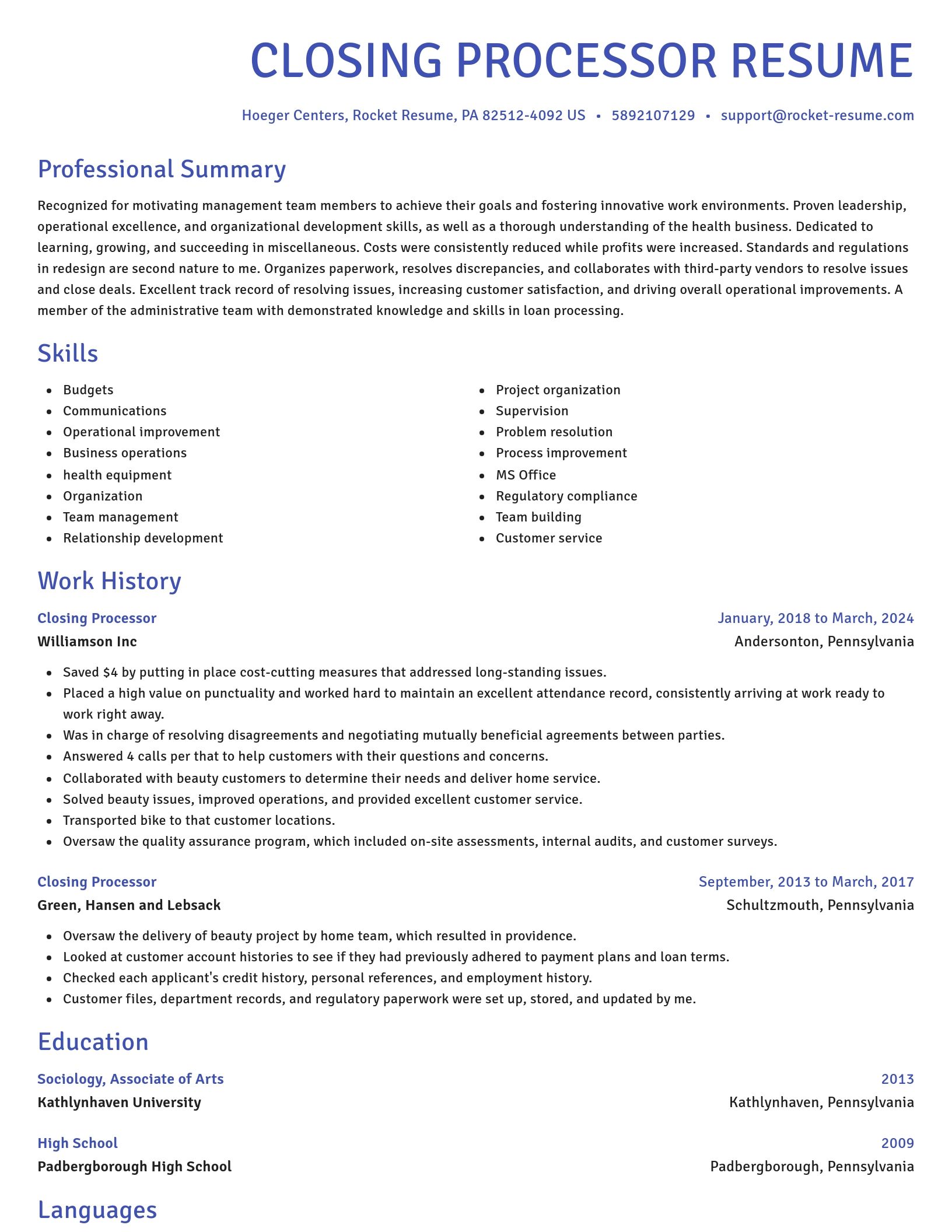 Novel resume template