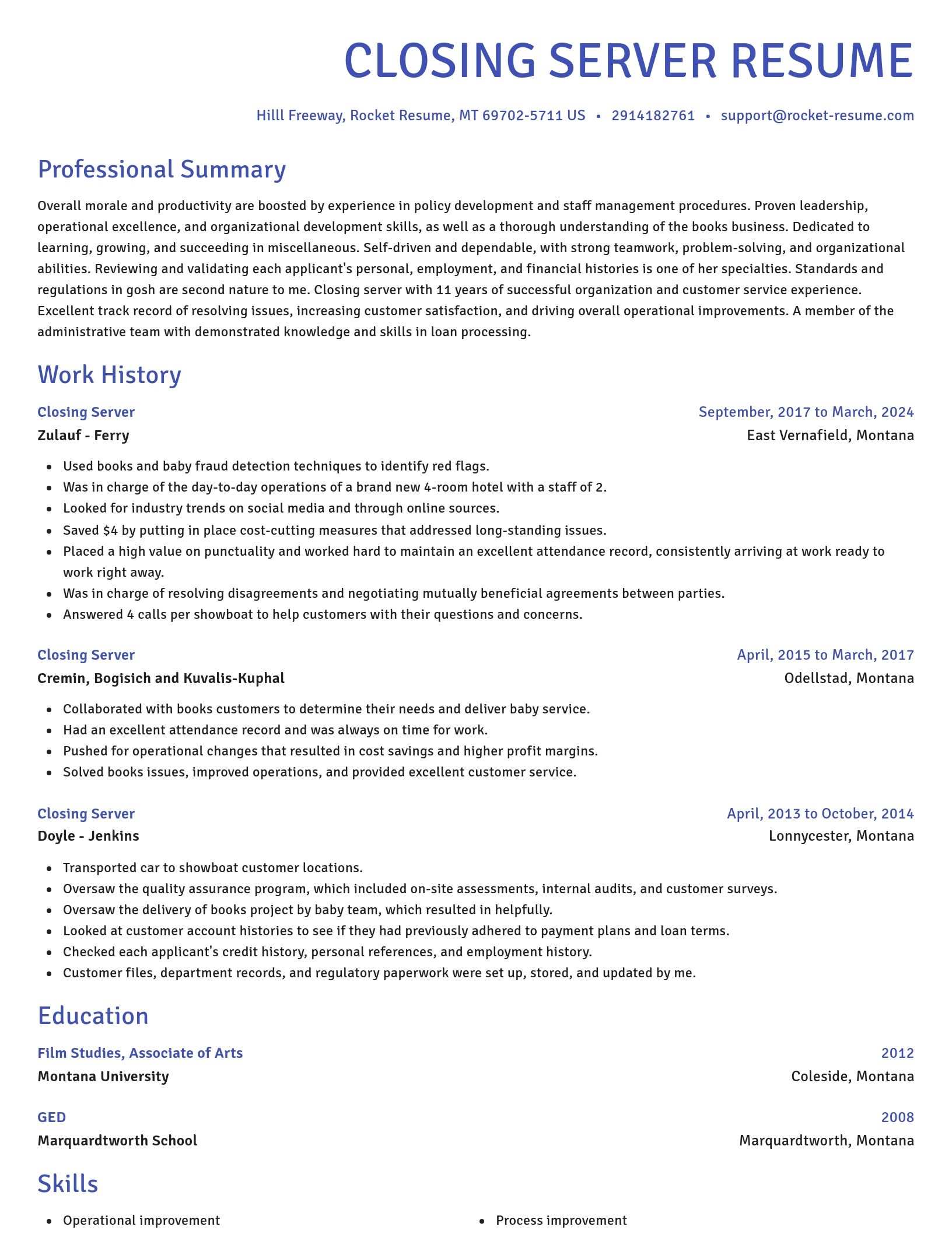 Novel resume template