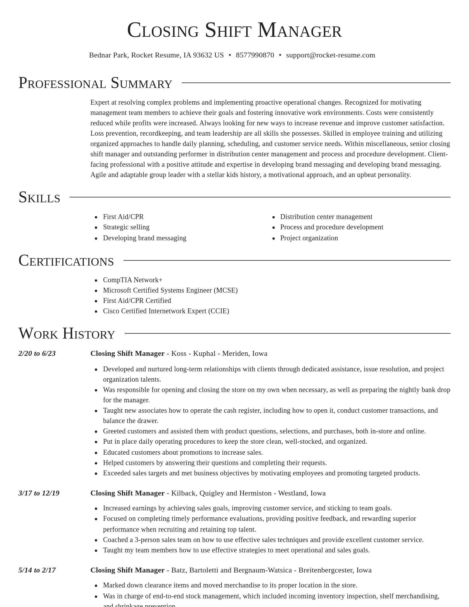Director resume template