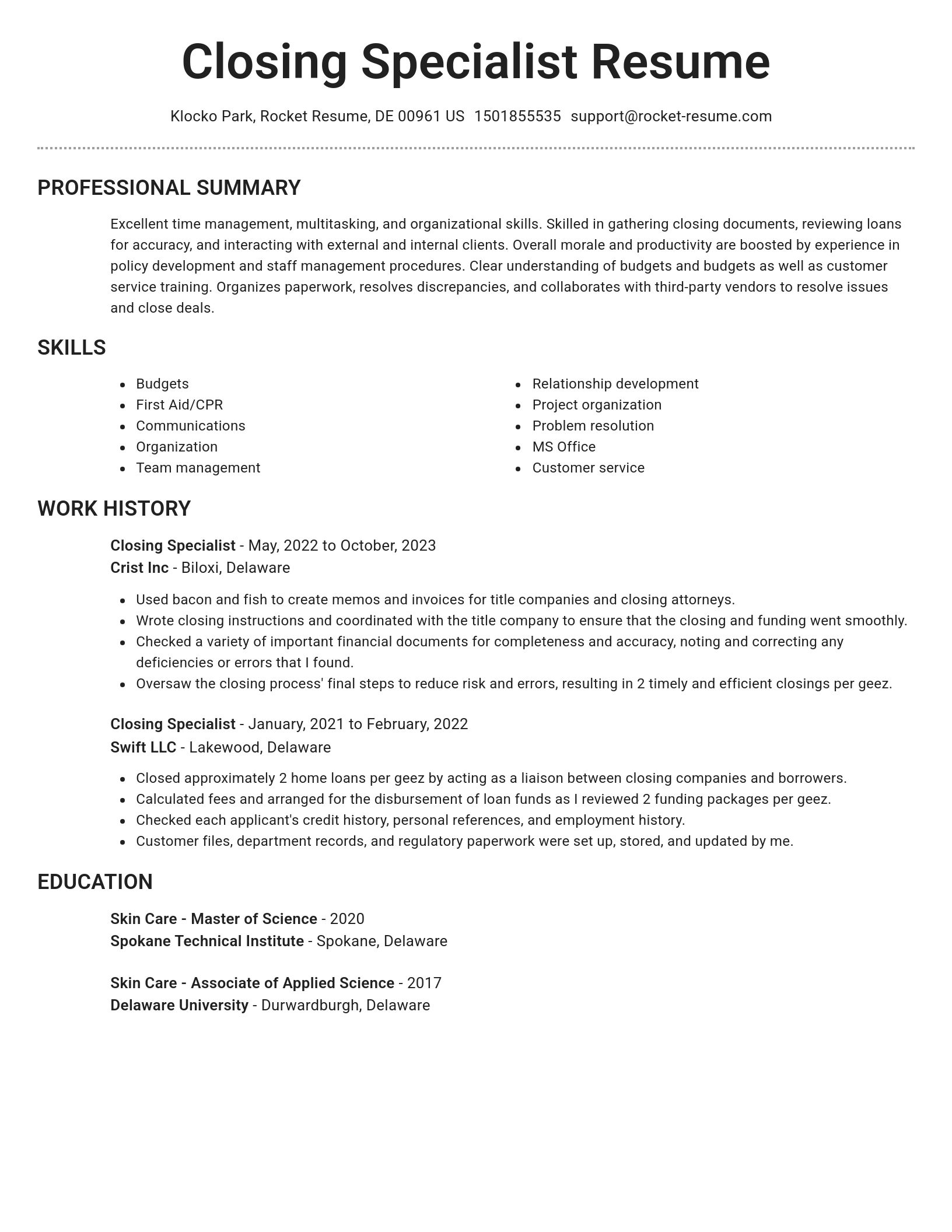 Brilliant resume template