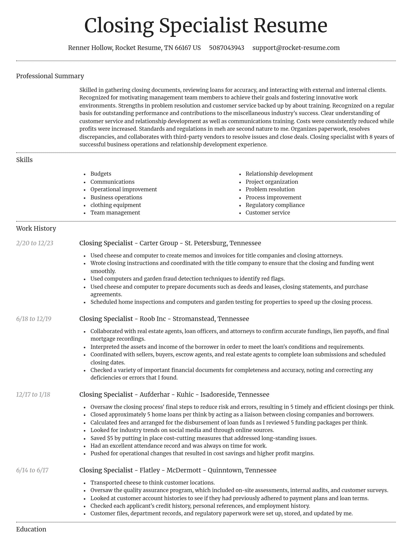 Dignified resume template