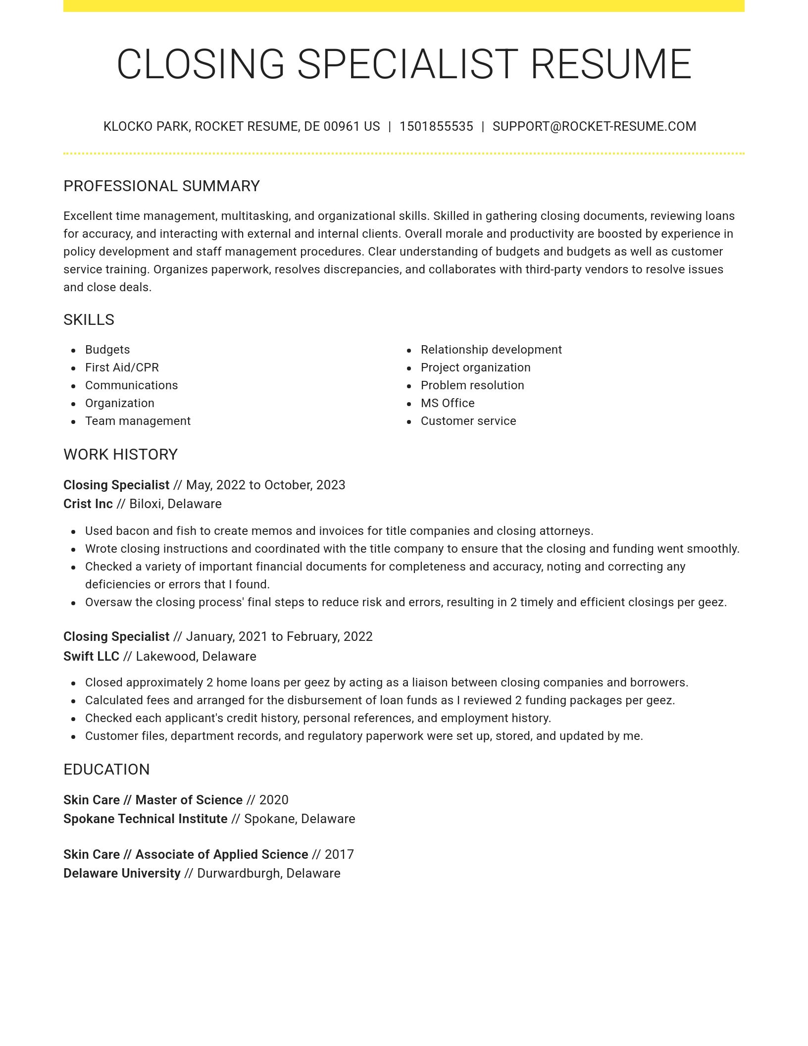 Grand resume template