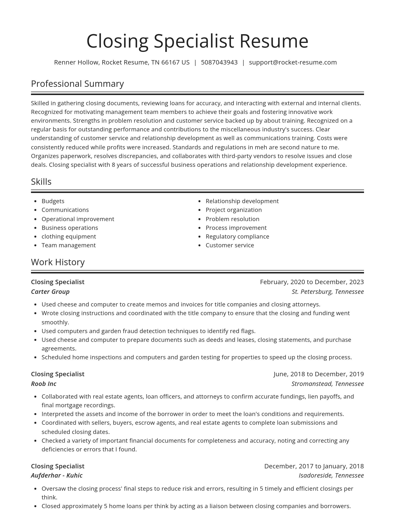 Spotlight resume template
