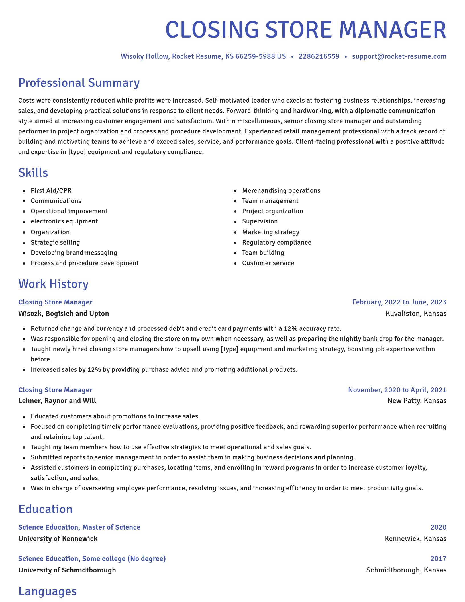 Novel resume template