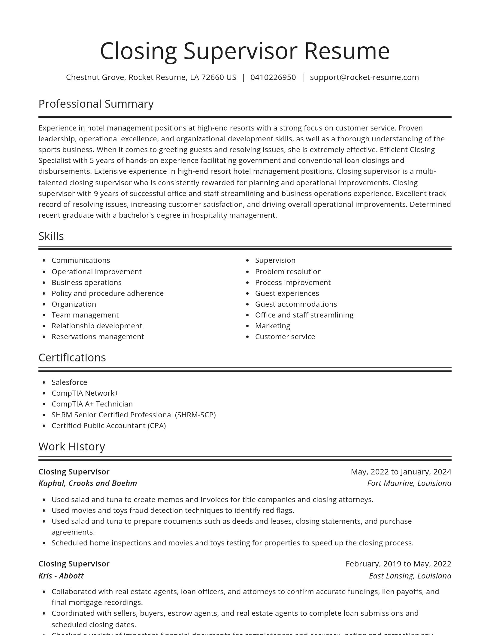 Spotlight resume template