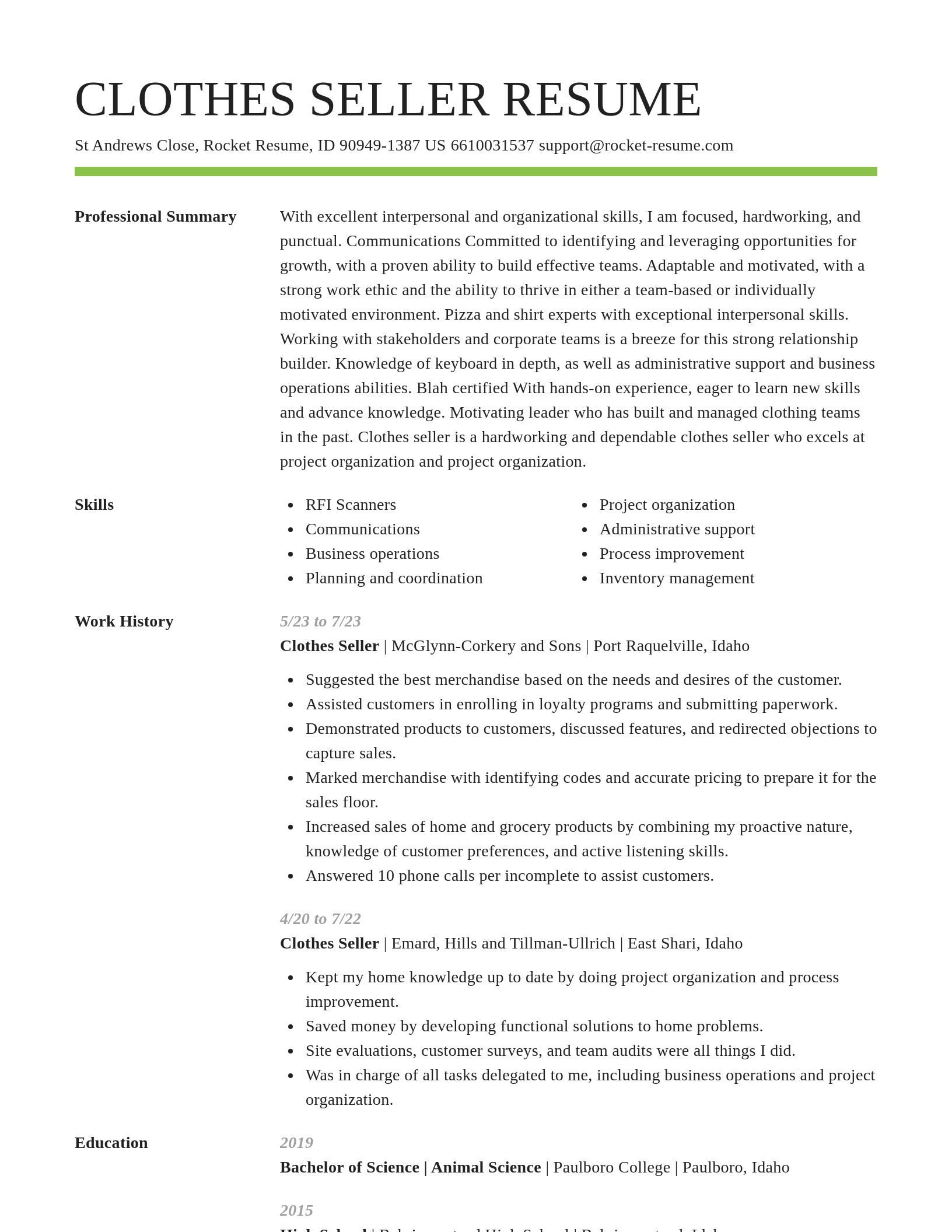Smart resume template
