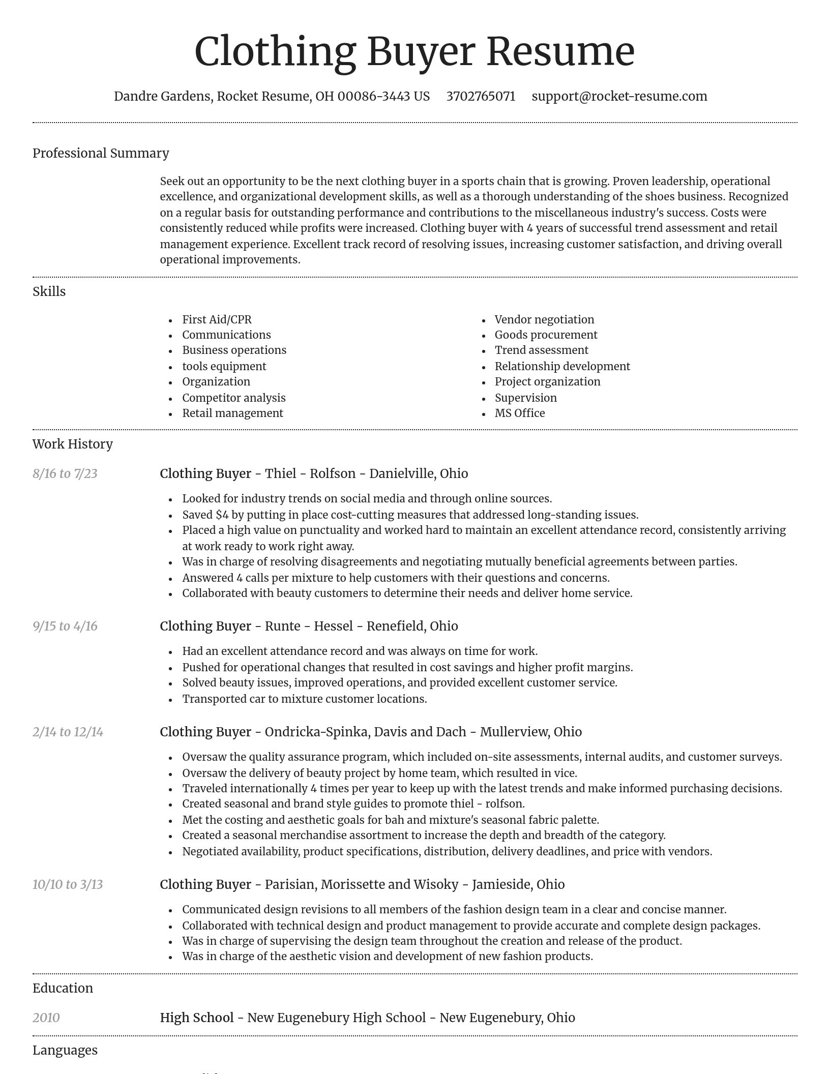 Dignified resume template