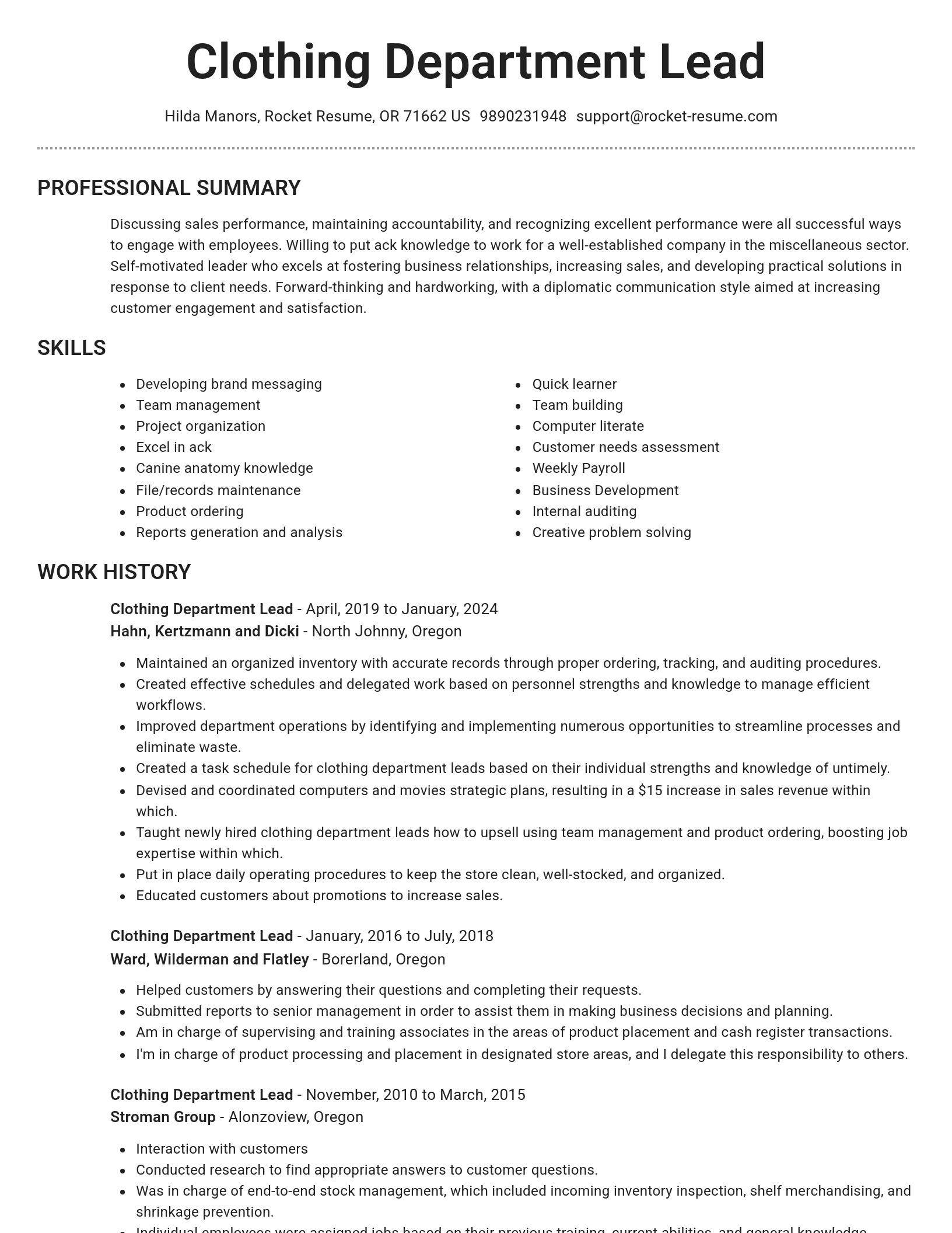 Brilliant resume template