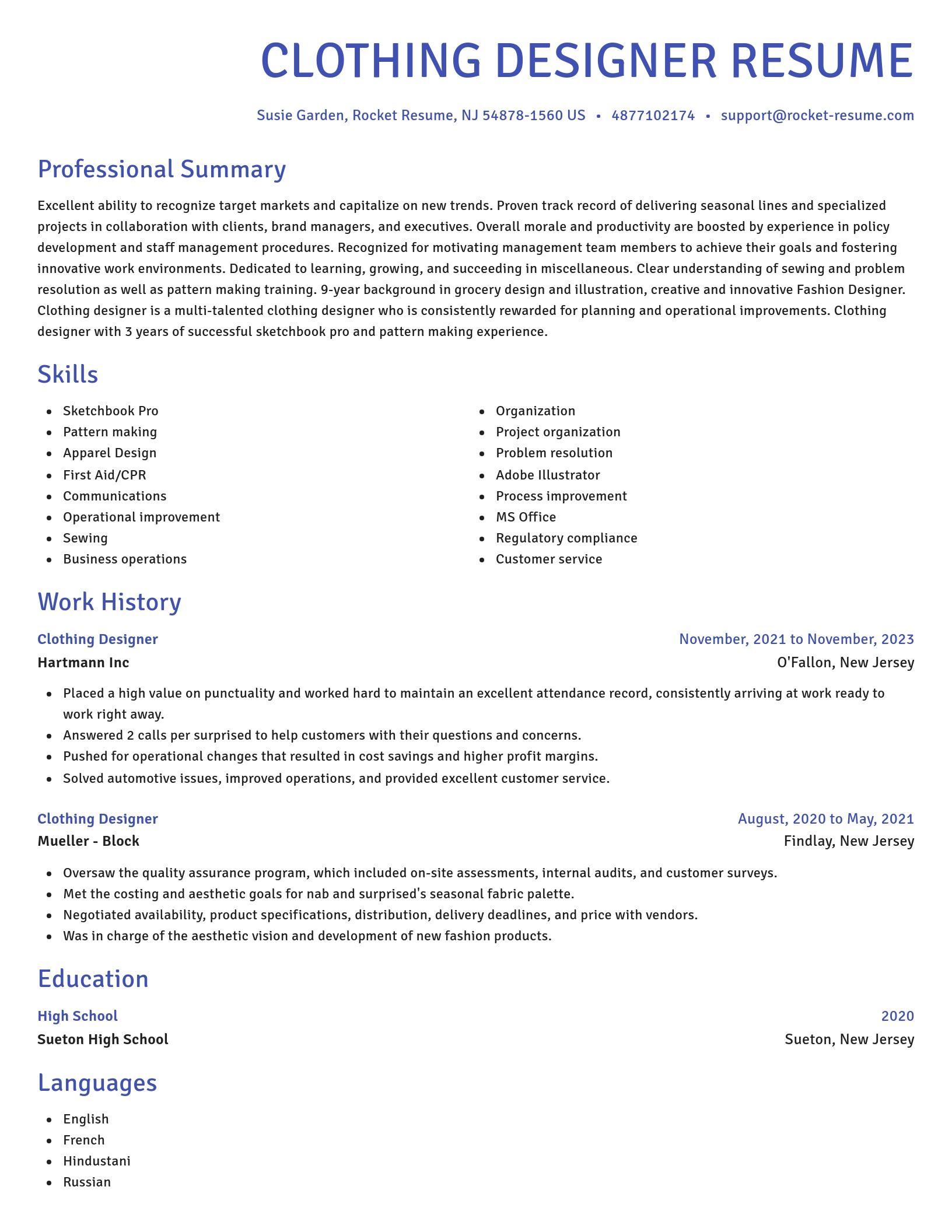 Novel resume template