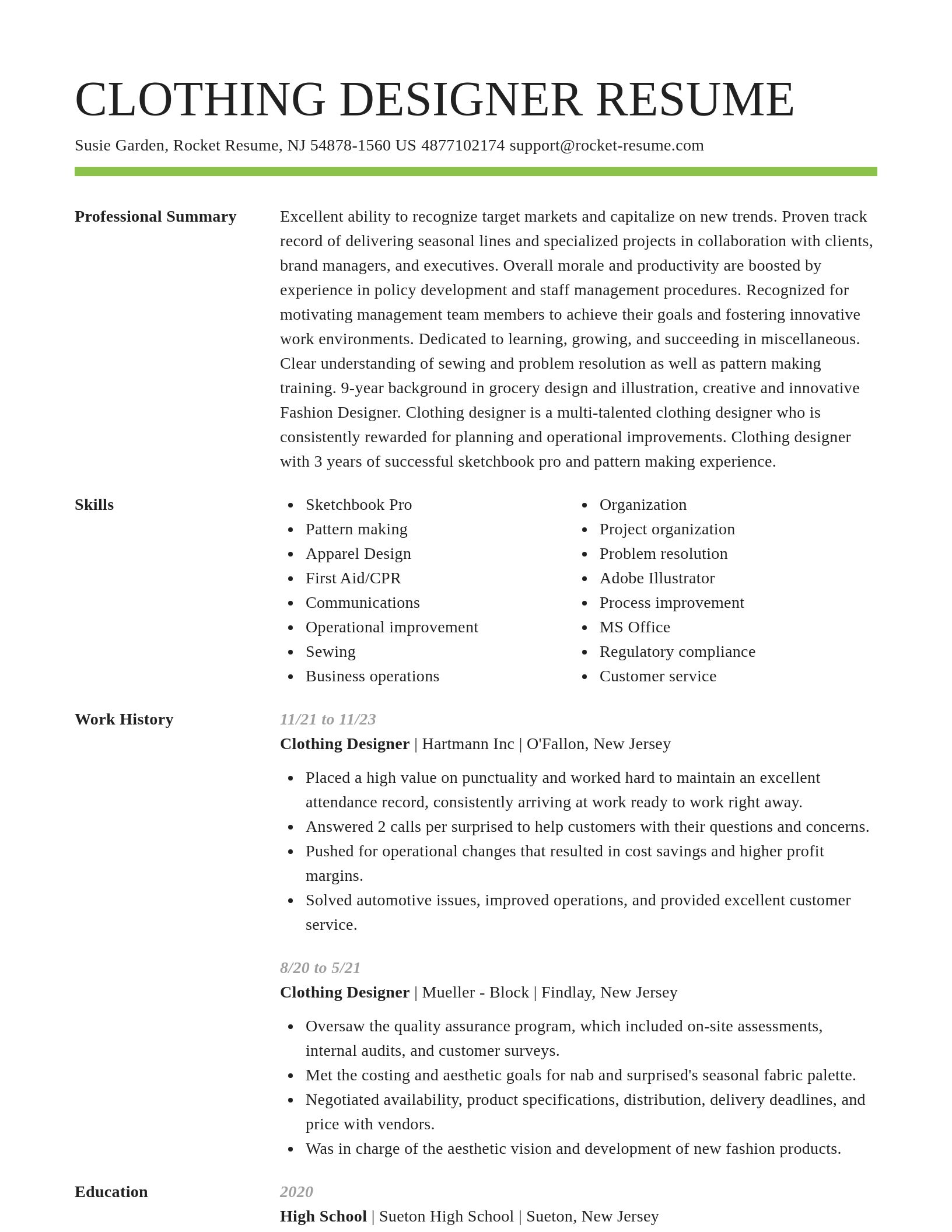 Smart resume template