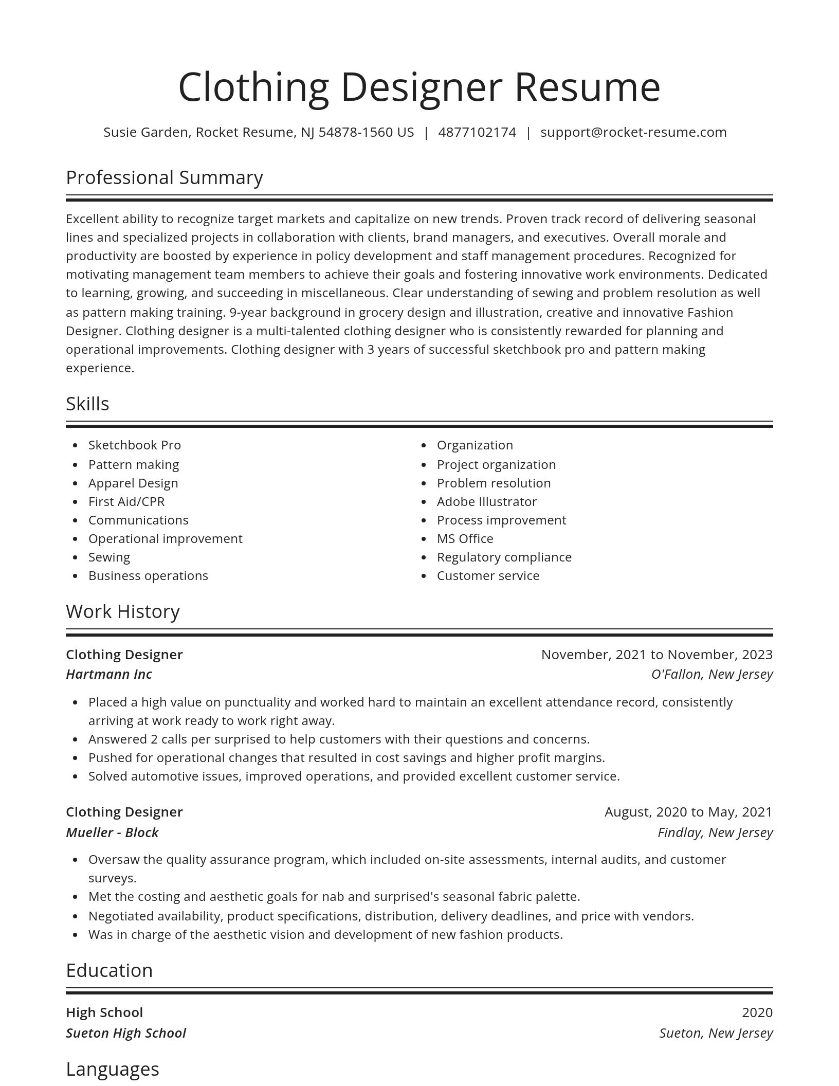 Spotlight resume template